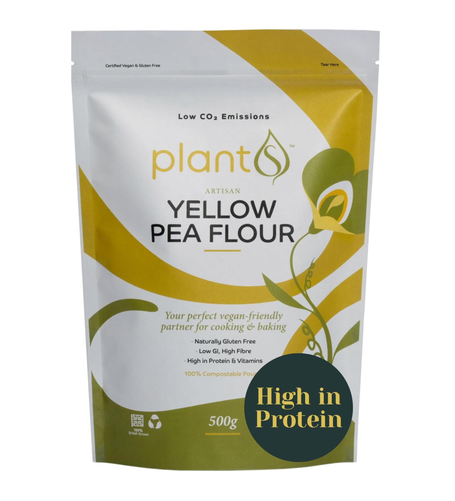Plant S Yellow Pea Flour 500g - Gluten Free All Purpose Flour for Baking/Cooking - Vegetarian/Vegan - High Protein/Fiber, Low Fat - Buy Online on SooperMarket.com