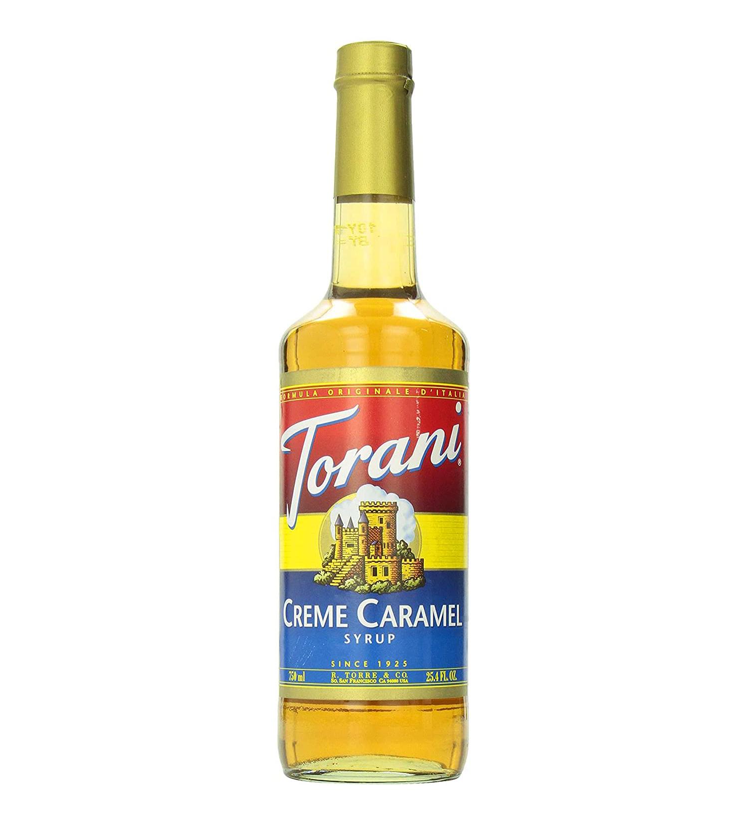 Torani Creme Caramel Syrup 750ml - Rich and Decadent Flavor for Drinks and Desserts - Buy Online on SooperMarket.com