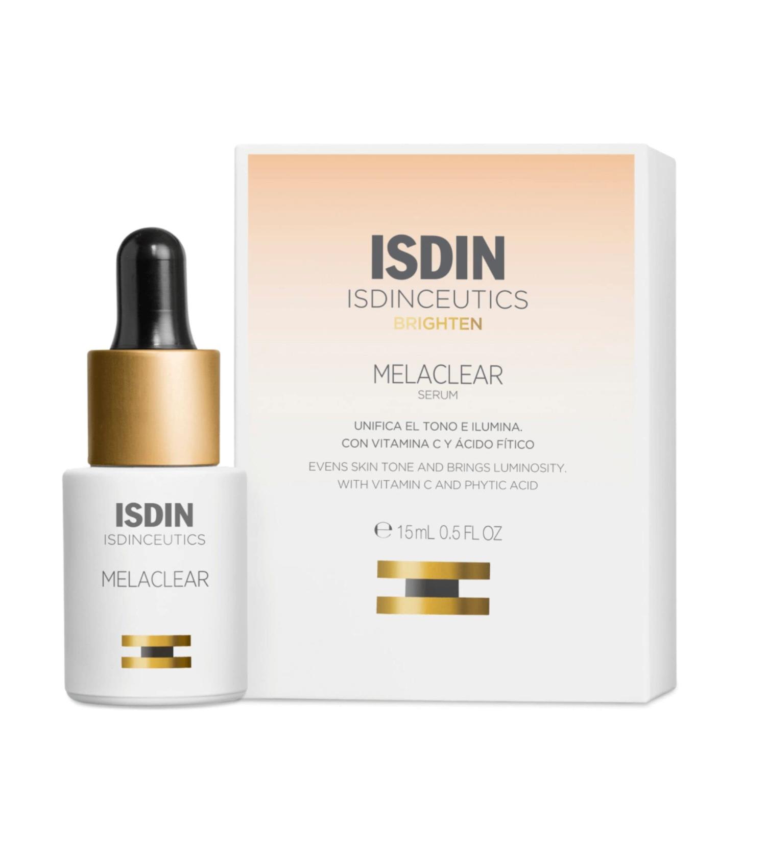 ISDIN Melaclear Dark Spot Correcting Serum - Vitamin C & Phytic Acid for Sensitive Skin - Buy Online on SooperMarket.com