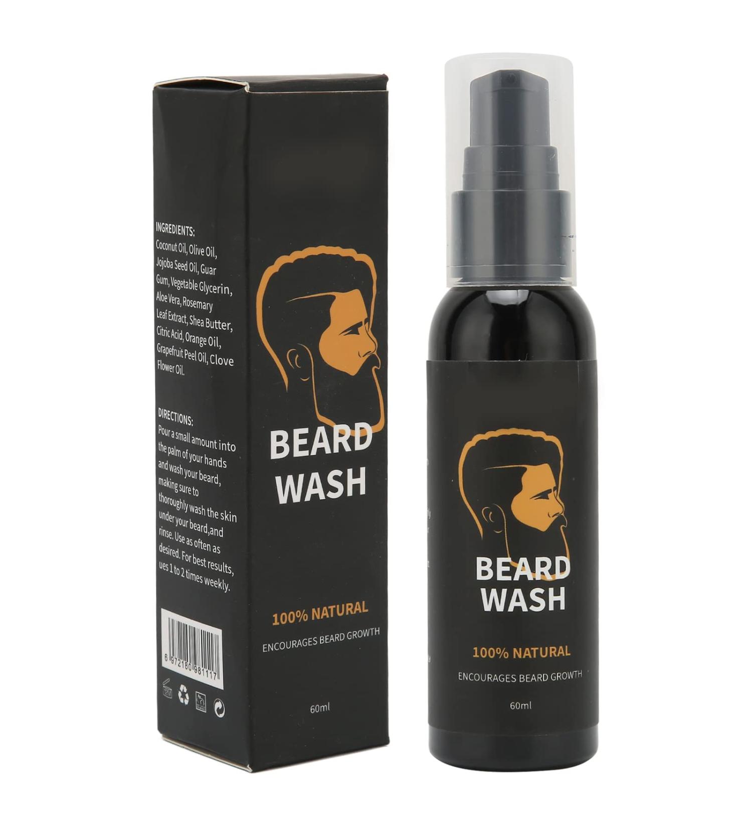 60ml Beard Shampoo - Portable Softening & Cleansing for Men's Beard Care | International Shipping - Buy Online on SooperMarket.com