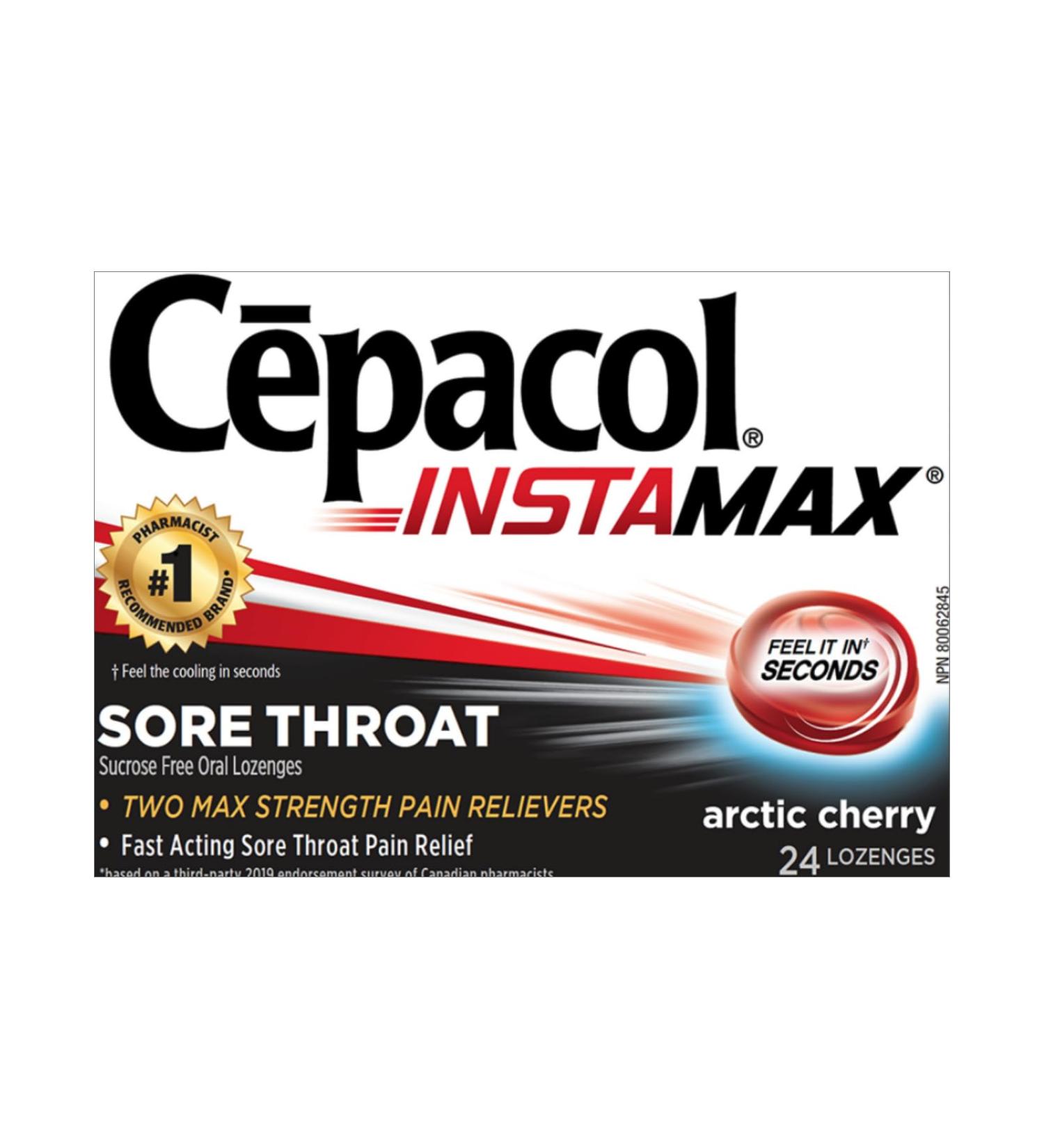 C pacol Instamax Arctic Cherry Sore Throat lozenges 24 Count (Pack of 1) - Buy Online on SooperMarket.com