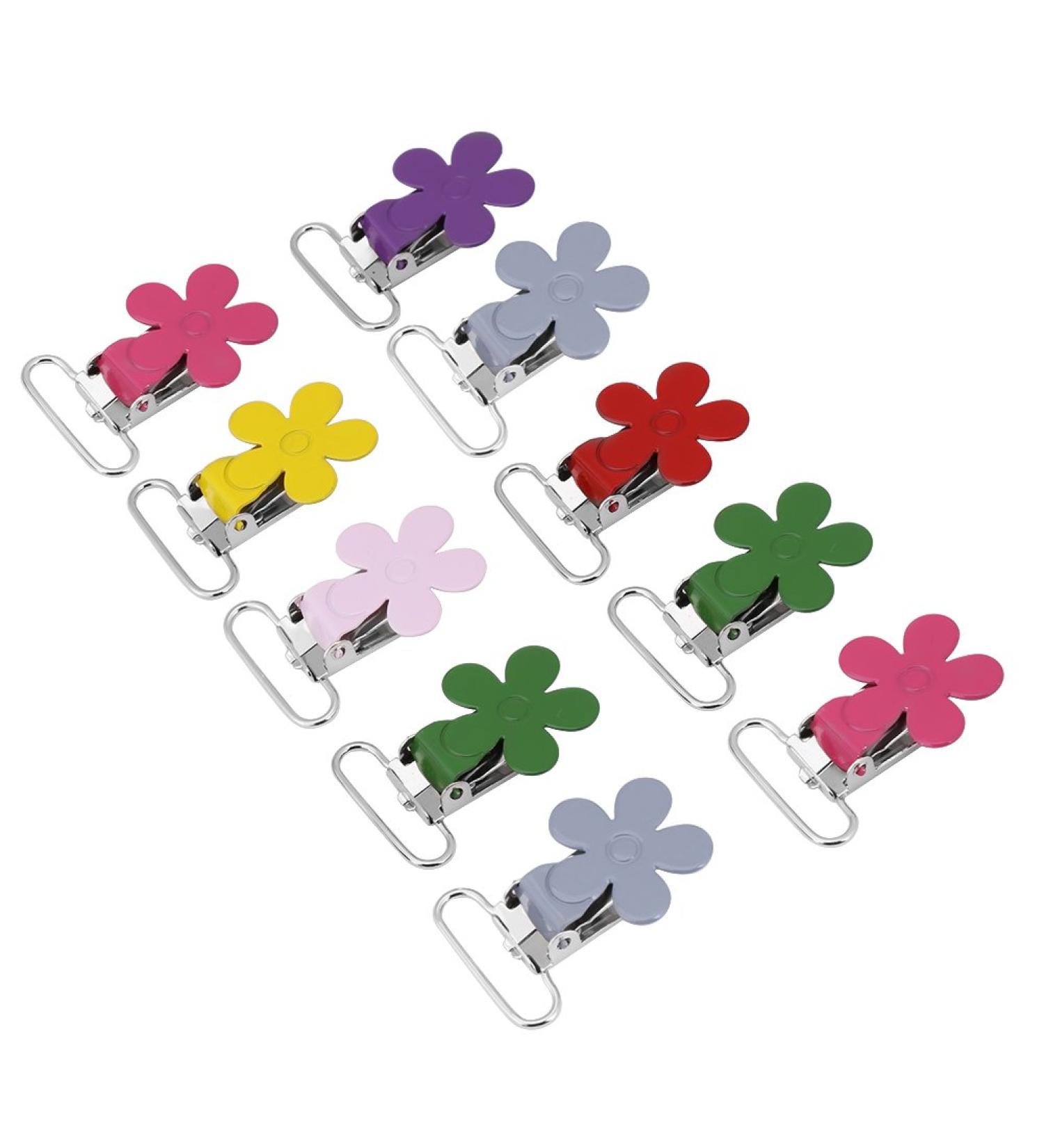 10pcs Mini Plum Shape Pacifier Clips | Colorful Clip Holders for Baby & Jewelry Making - International Shipping - Buy Online on SooperMarket.com