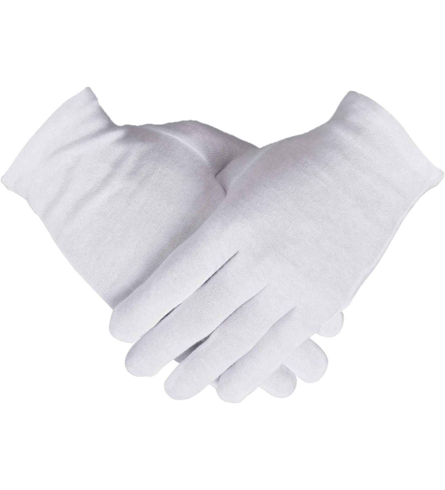100% Cotton Gloves - 6 Pairs White Moisturizing Gloves for Women | Eczema Relief & SPA Use - Ideal for Jewelry Inspection & Archival Work - One Size Fits All - Buy Online on SooperMarket.com