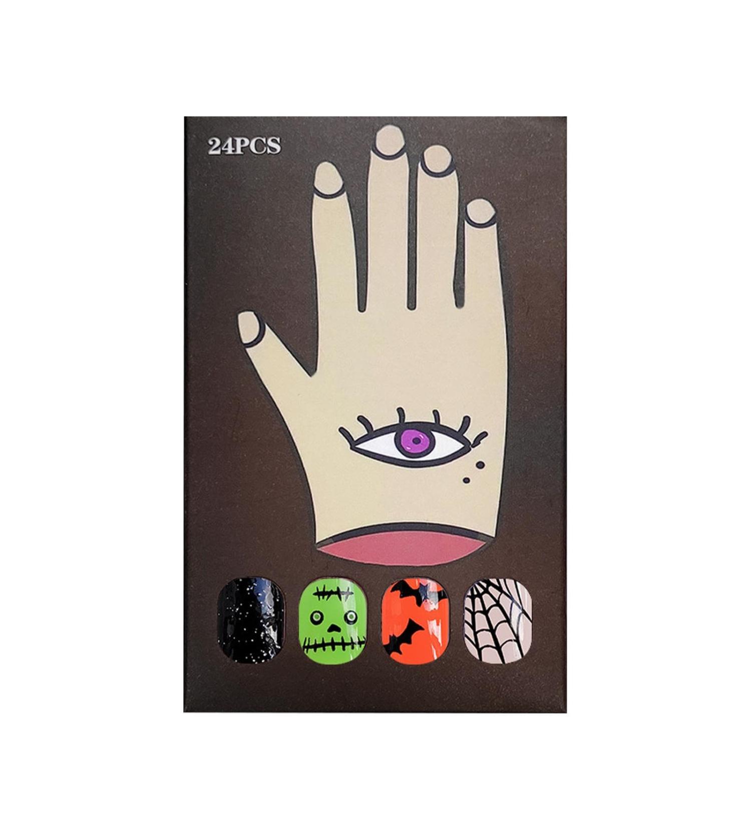 Veeteah Cute Halloween Nails | Artificial Nails Full Stick On Nails False Nails Cute Ghosts Artificial Full Women's Halloween Ghost Press-Ons Fake Nails - Buy Online on SooperMarket.com