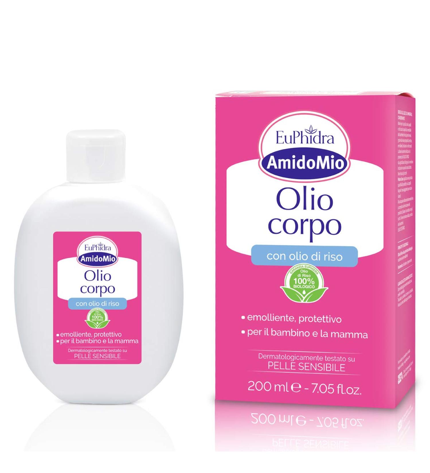 EuPhidra AmidoMio Body Oil with Rice Oil - 200 ml | Nourishing & Hydrating Skin Care | International Shipping Available - Buy Online on SooperMarket.com
