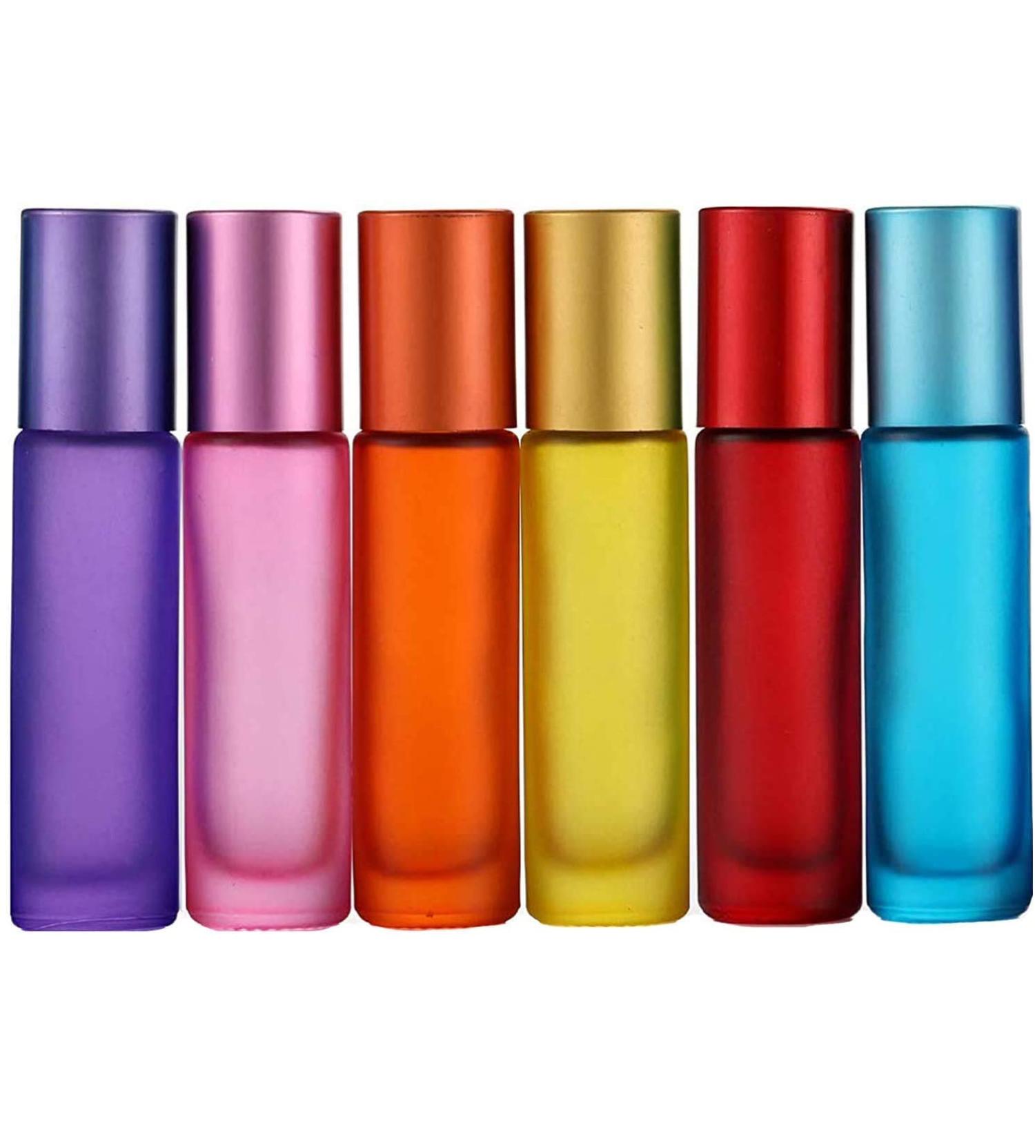 All-Day 6-Piece 10ml Essential Oils Roll Bottles - Refillable Matte Glass with Stainless Steel Ball | Includes Dropper & Opener for Aromatherapy & Fragrance - Buy Online on SooperMarket.com