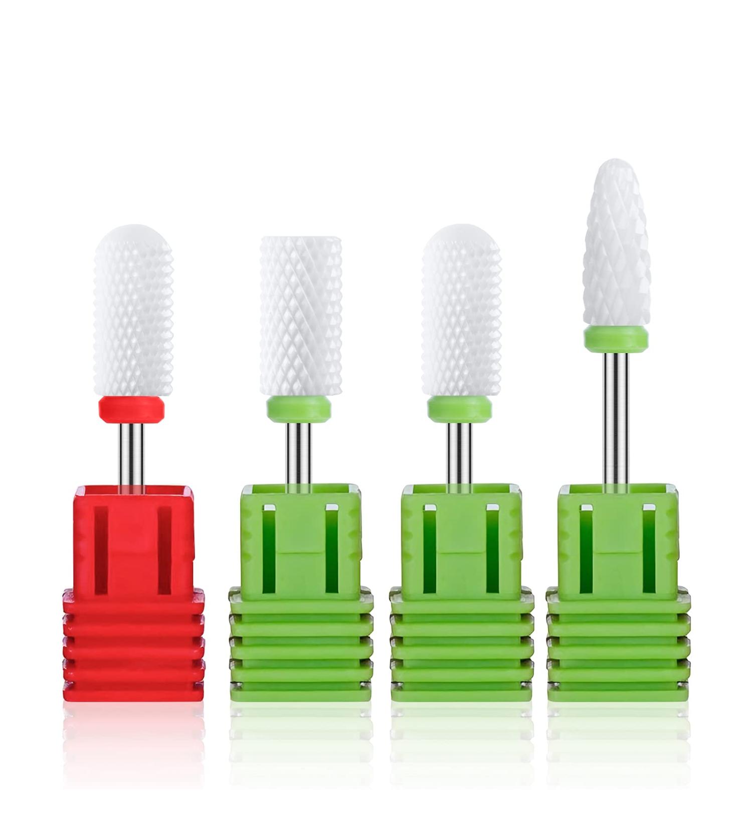MelodySusie 4-Pack Ceramic Nail Drill Bits Set - 332 Professional Acrylic File for Manicure & Pedicure - Buy Online on SooperMarket.com