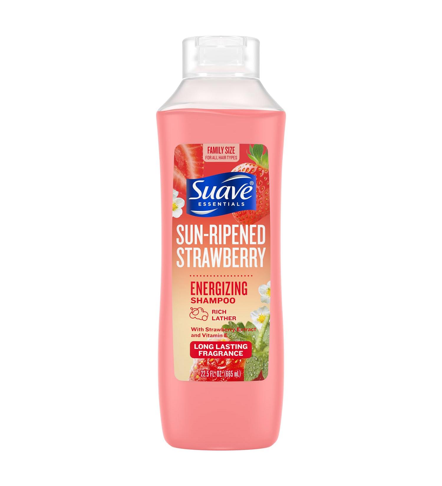 Suave Essentials Sun Ripened Strawberry Shampoo 22.5oz - Nourishing Hair Care for All Hair Types | International Shipping Available - Buy Online on SooperMarket.com