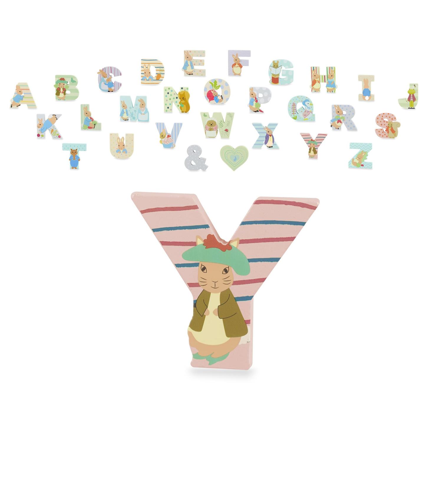 Peter Rabbit Wooden Letter Y with Benjamin | Alphabet Animal Personalised Baby Name Toy | Nursery Wall Decor by Orange Tree Toys - Buy Online on SooperMarket.com
