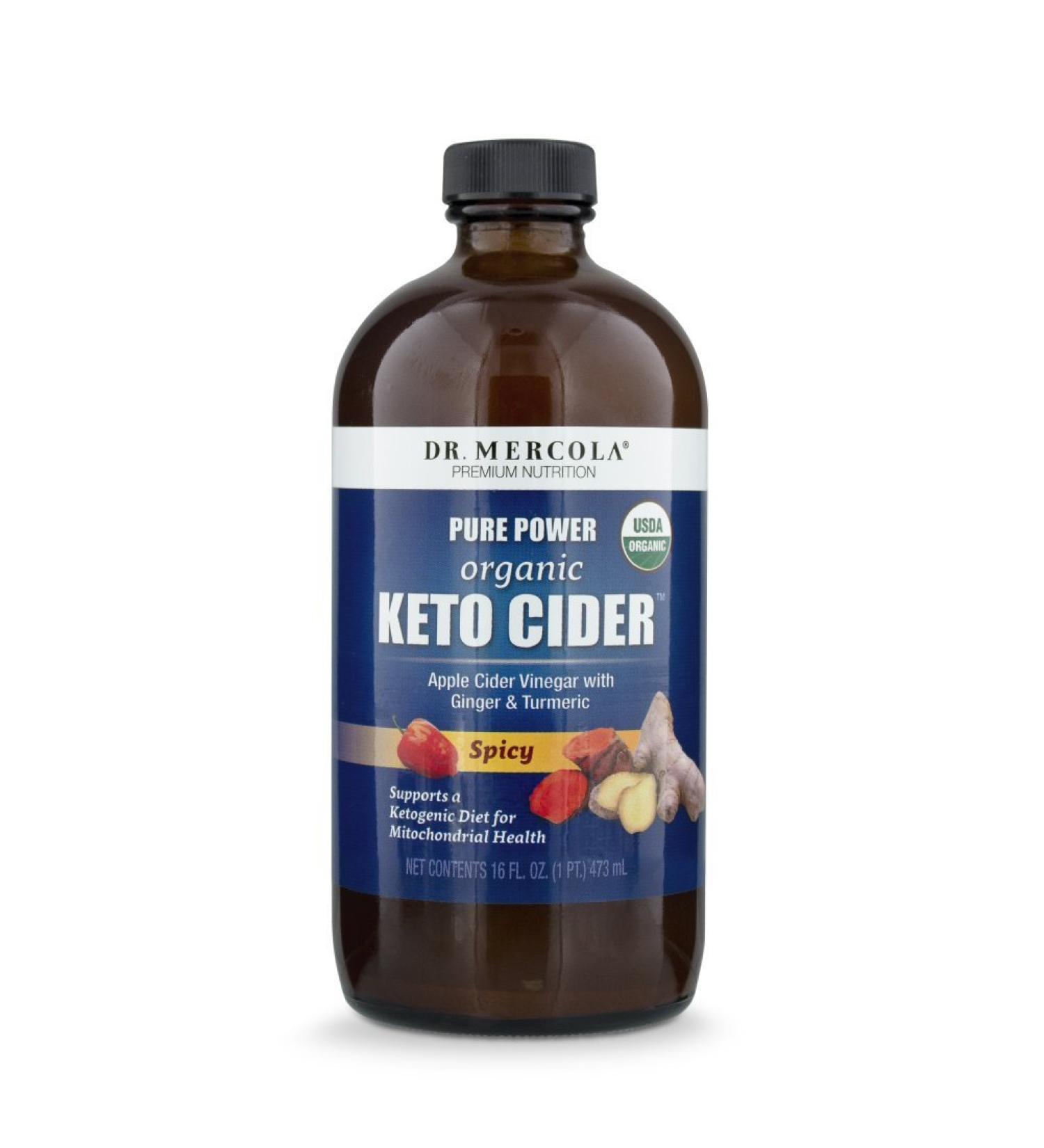 Dr. Mercola Organic Keto Cider Spicy 16 oz - Healthy Low-Carb Beverage - Buy Online on SooperMarket.com