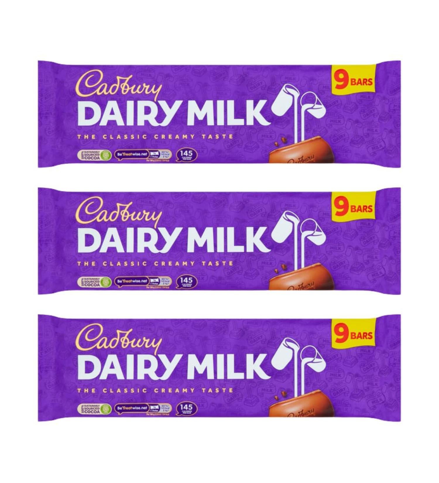 Hamperly Gifts Chocolate Bar Bundle Containing Dairy Milk Chocolate Bars 9 Bars 244.8g (3 Pack) - Buy Online on SooperMarket.com