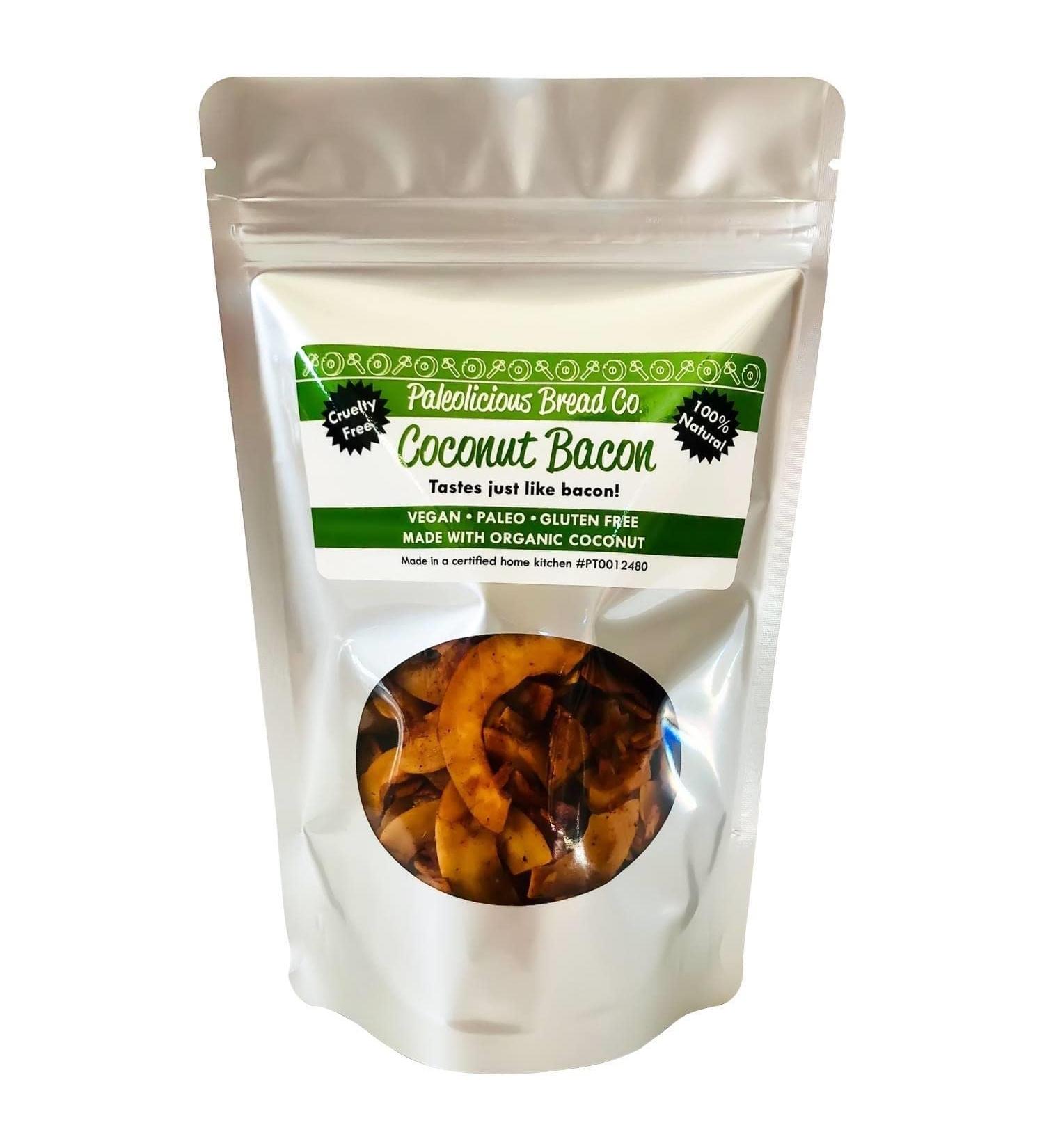 Coconut Bacon: Healthy Paleo Snack, Gluten-Free & Vegan - Buy Online on SooperMarket.com