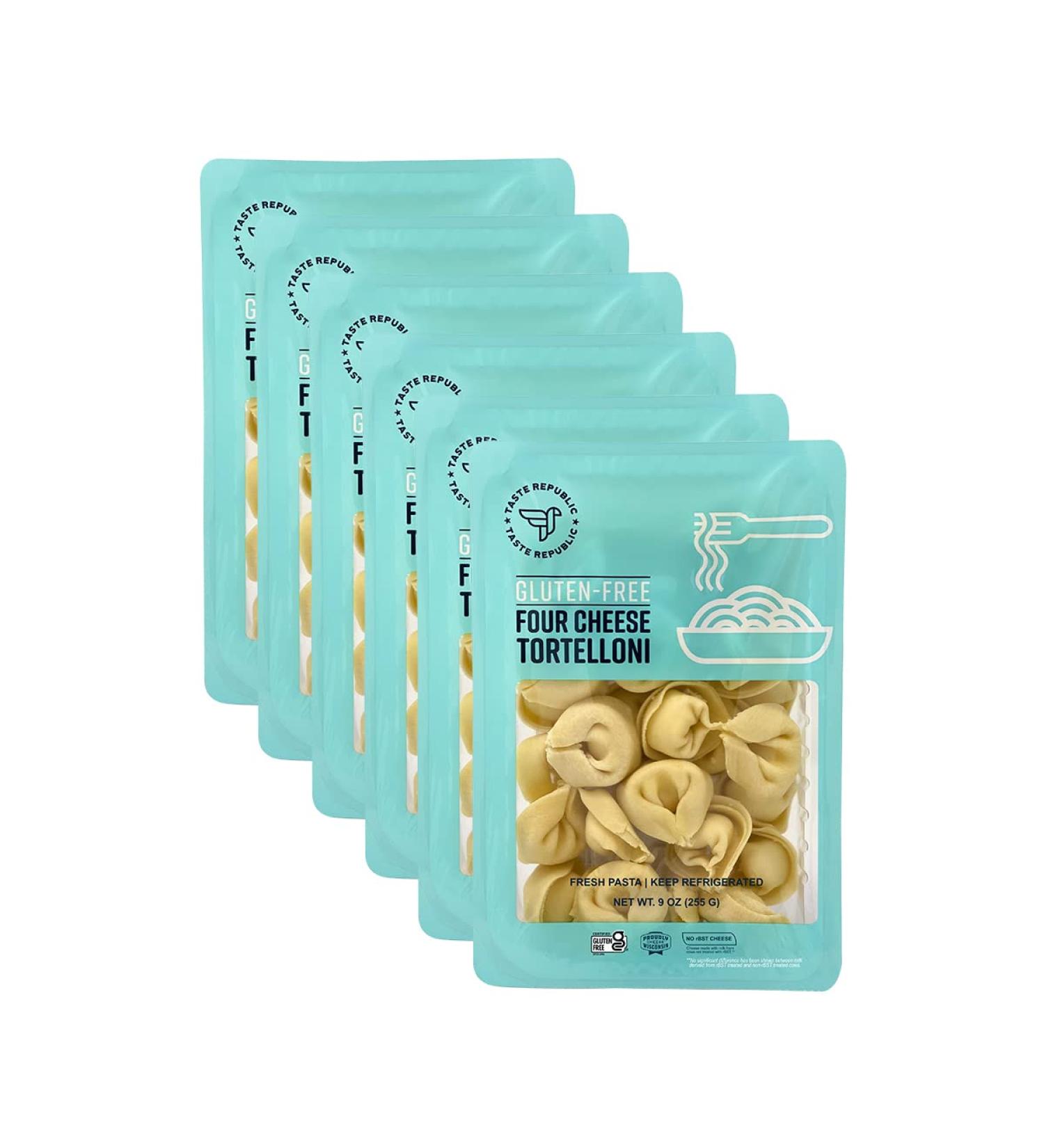 Gluten-Free 4-Cheese Tortellini Pasta by Taste Republic - 9oz (6 pack) | Frozen, Cooks in 3 Minutes - Buy Online on SooperMarket.com