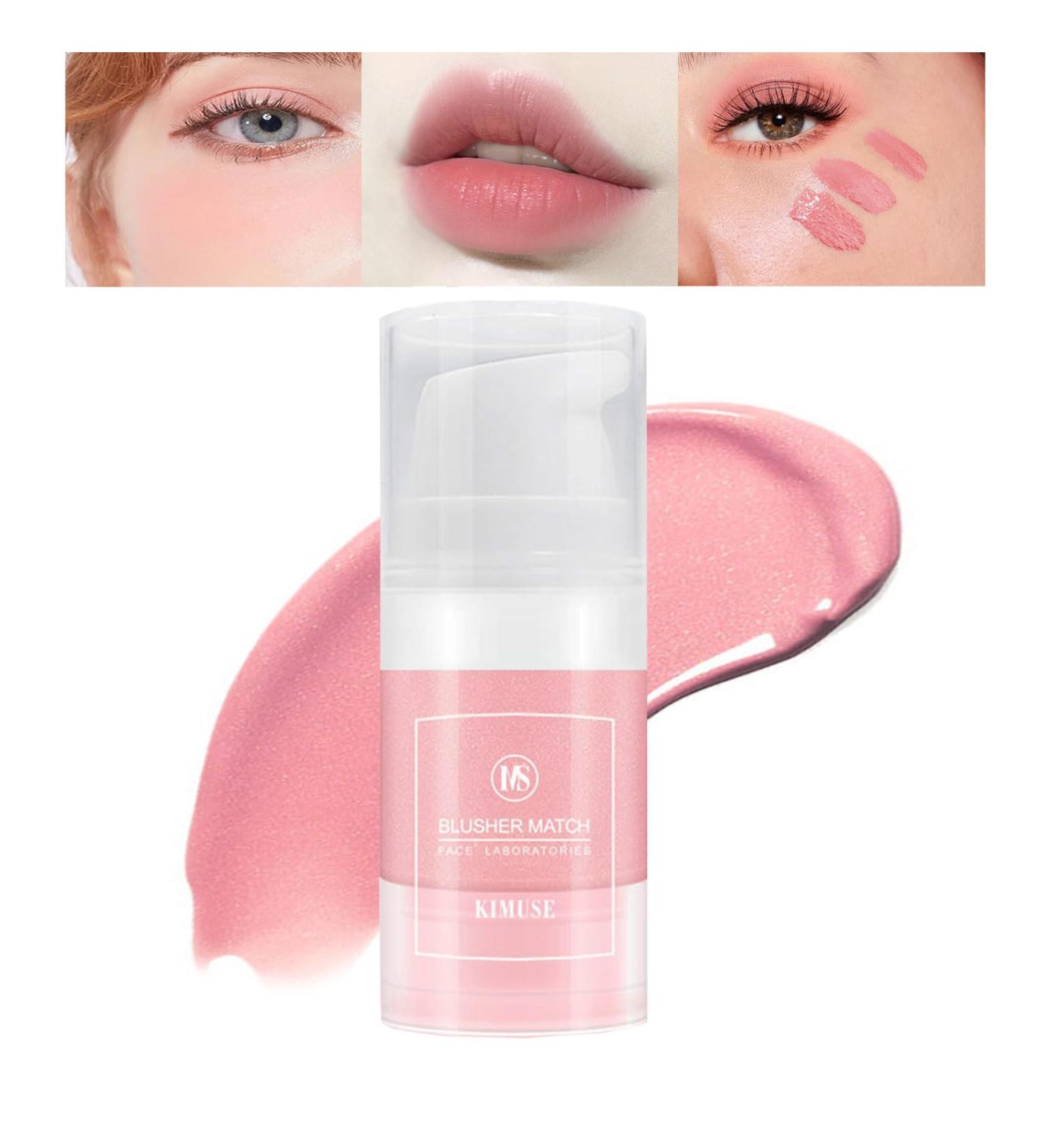 Pink Peach Soft Cream Liquid Blush - Long-Lasting, Moisturizing, Waterproof Makeup for Cheeks, Lips, and Eyes - Buy Online on SooperMarket.com
