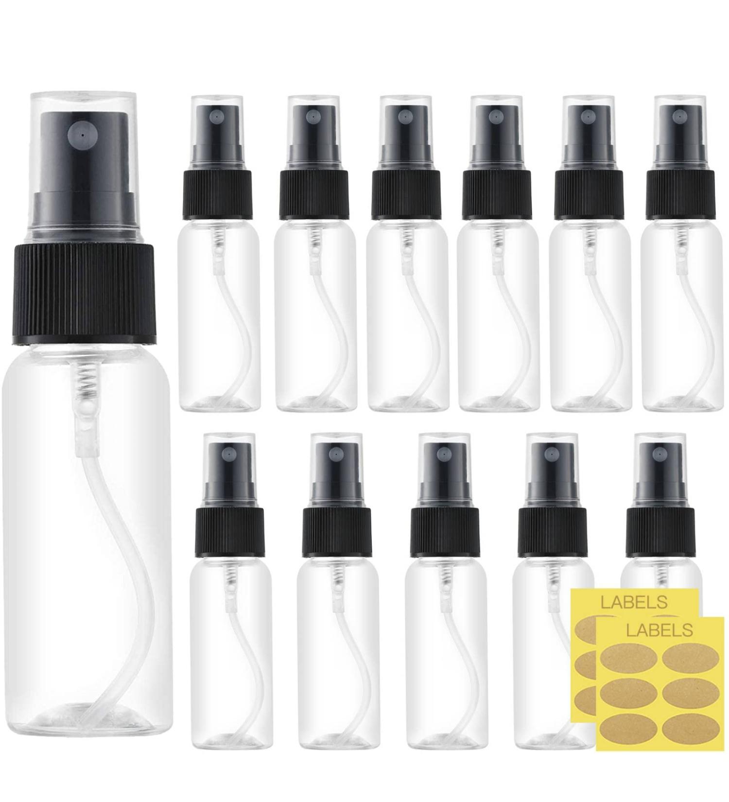 Toureal 30ML Fine Mist Spray Bottle 12pcs - Clear Travel Size Mister Refillable Container for Cosmetics - Buy Online on SooperMarket.com