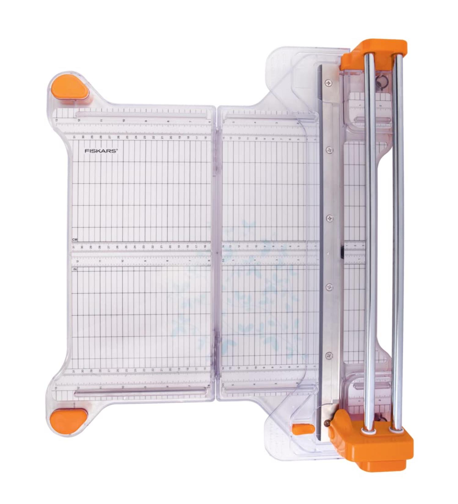Fiskars ProCision  Rotary Bypass Paper Trimmer - 12 Cut Length - Craft Paper and Mixed Media Cutter with Grid Lines Orange - Buy Online on SooperMarket.com