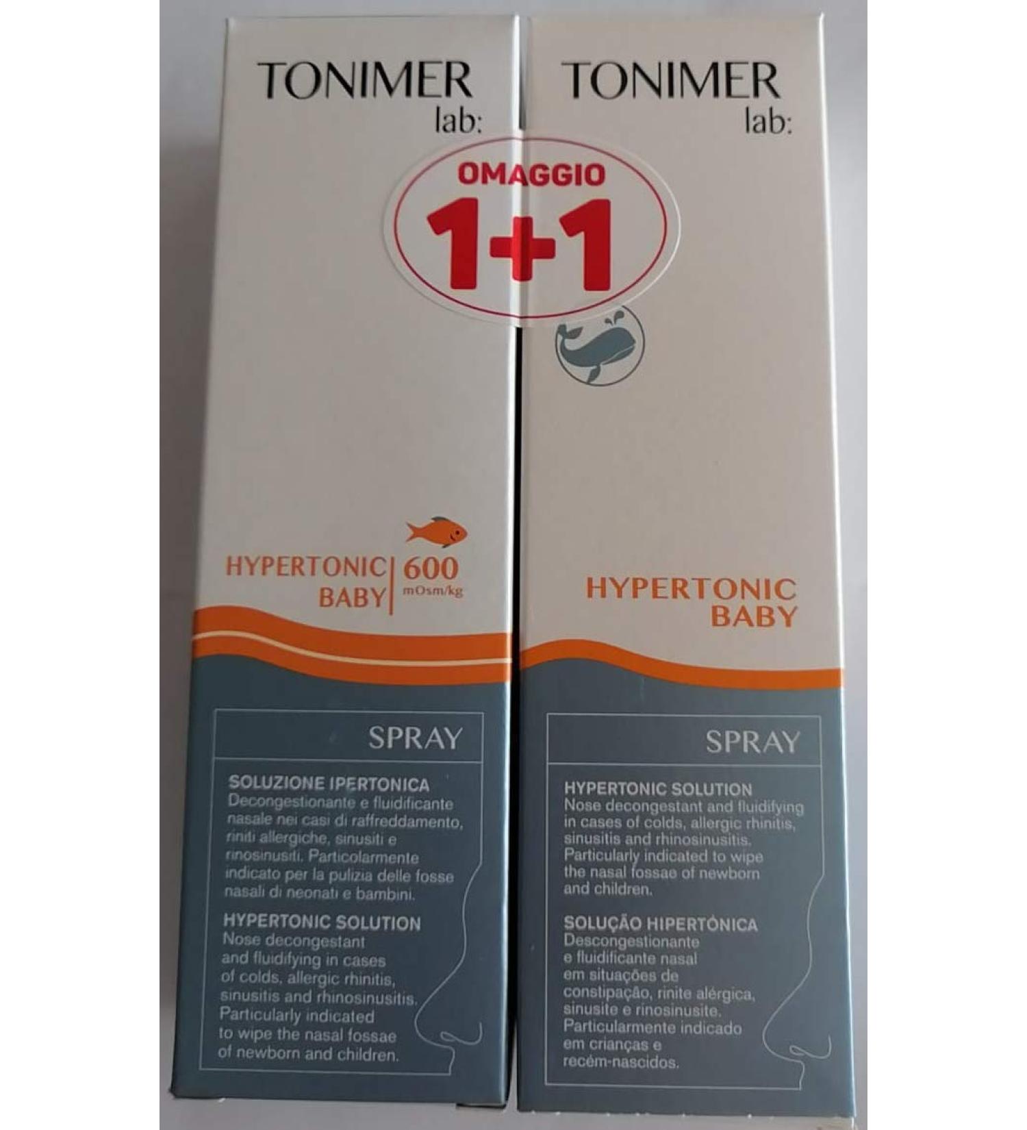 Tonimer Hypertonic Baby 600 Spray with hypoallergenic solution 100 ml + Hypertonic solution Baby free