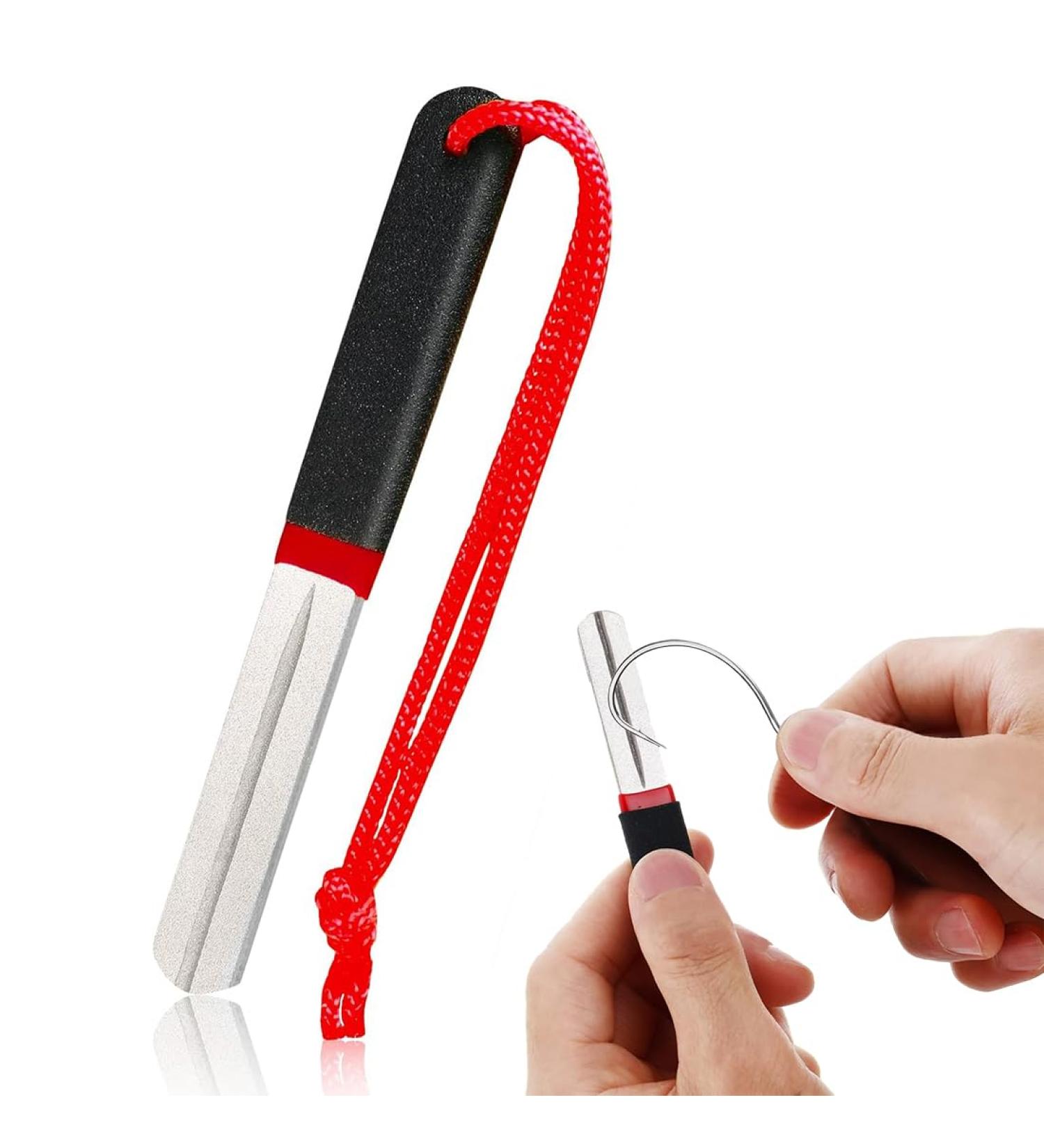 WKRTDY Double-Sided Hook Sharpener | Diamond Files for Fishing Hooks | Efficient Grinding Tool & Accessories for Outdoor Fishing - Buy Online on SooperMarket.com