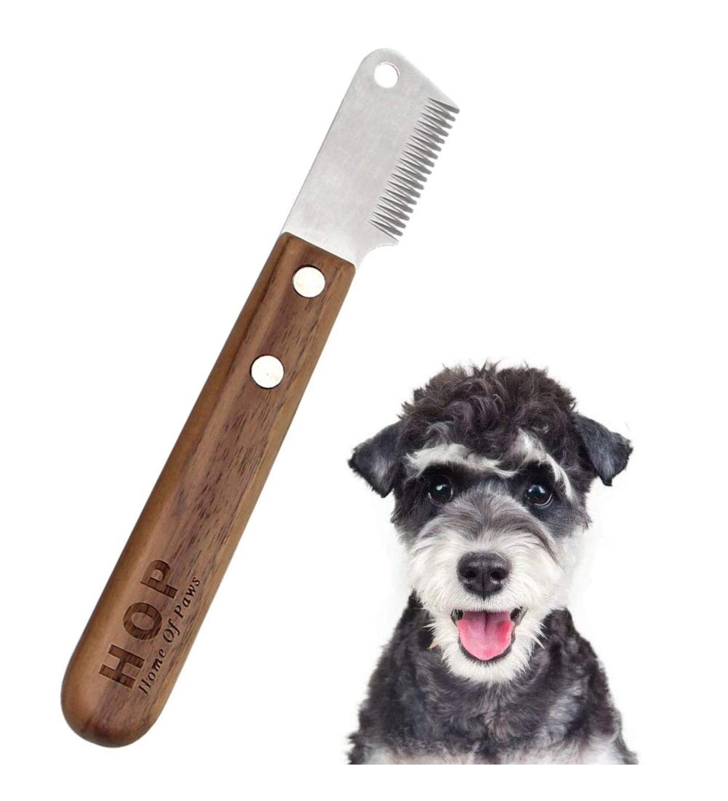 Yuip Dog Stripping Knife - Professional Ergonomic Tools for Dog Grooming | Wooden Handle & Trimmetters for Perfect Coat Care - Buy Online on SooperMarket.com