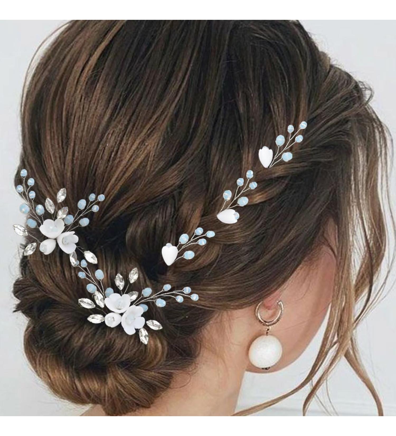 Handcess Wedding Hair Needles & Rhinestone Flower Clips - 5-Piece Bridal Accessories for Women and Girls - Buy Online on SooperMarket.com