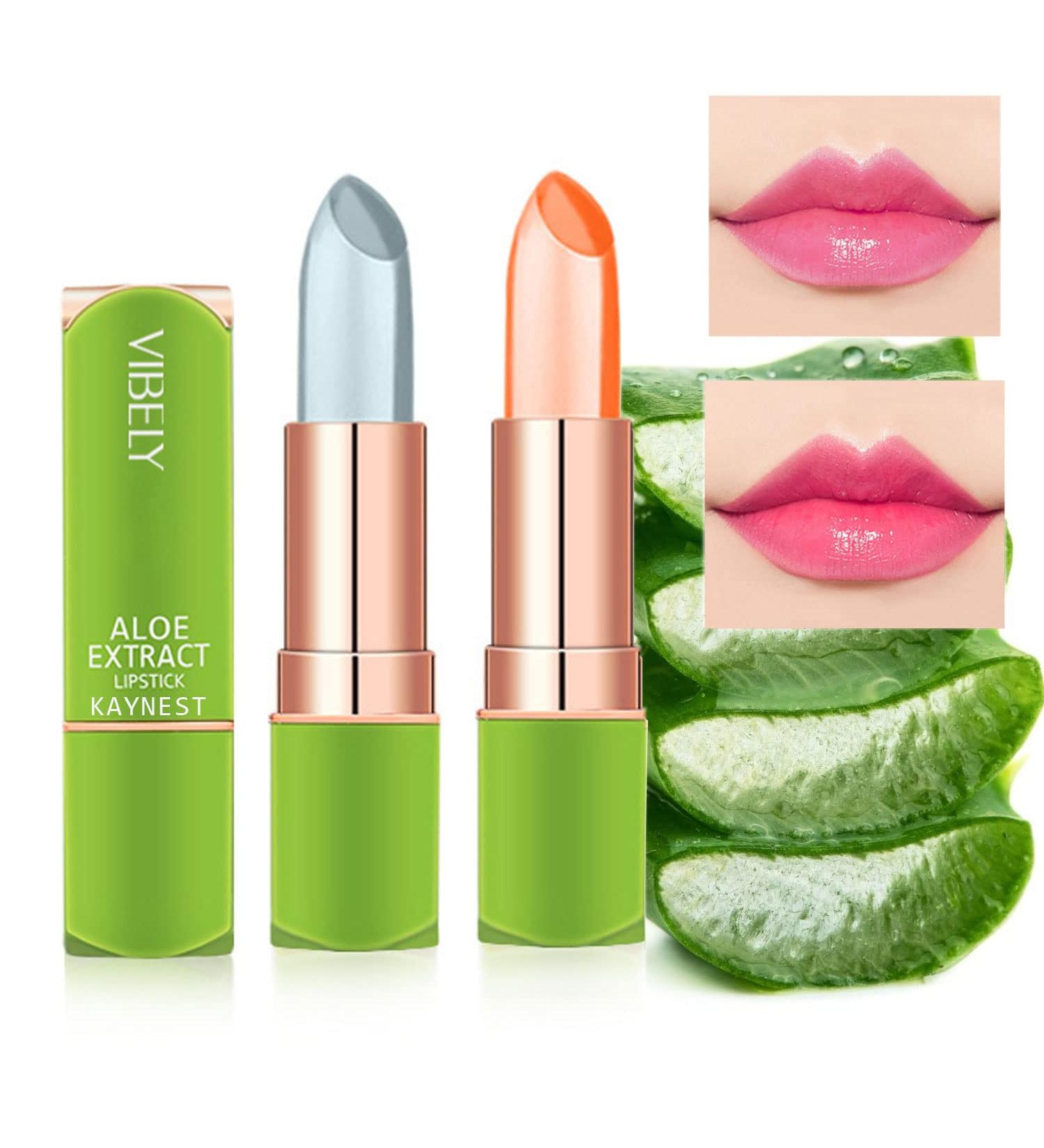 Kaynest Aloe Vera Lipstick Set-B - Long Lasting Moisturizing Lip Balm with Color Changing Magic Technology | 2 Pack - Buy Online on SooperMarket.com