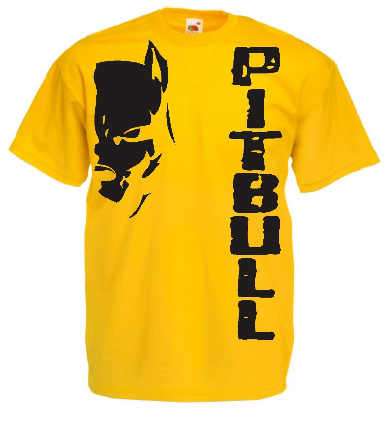 Generico t-Shirt Pitbull Fight Dog Kickboxing Boxing Gift Idea 12 Colors also for Children M Yellow