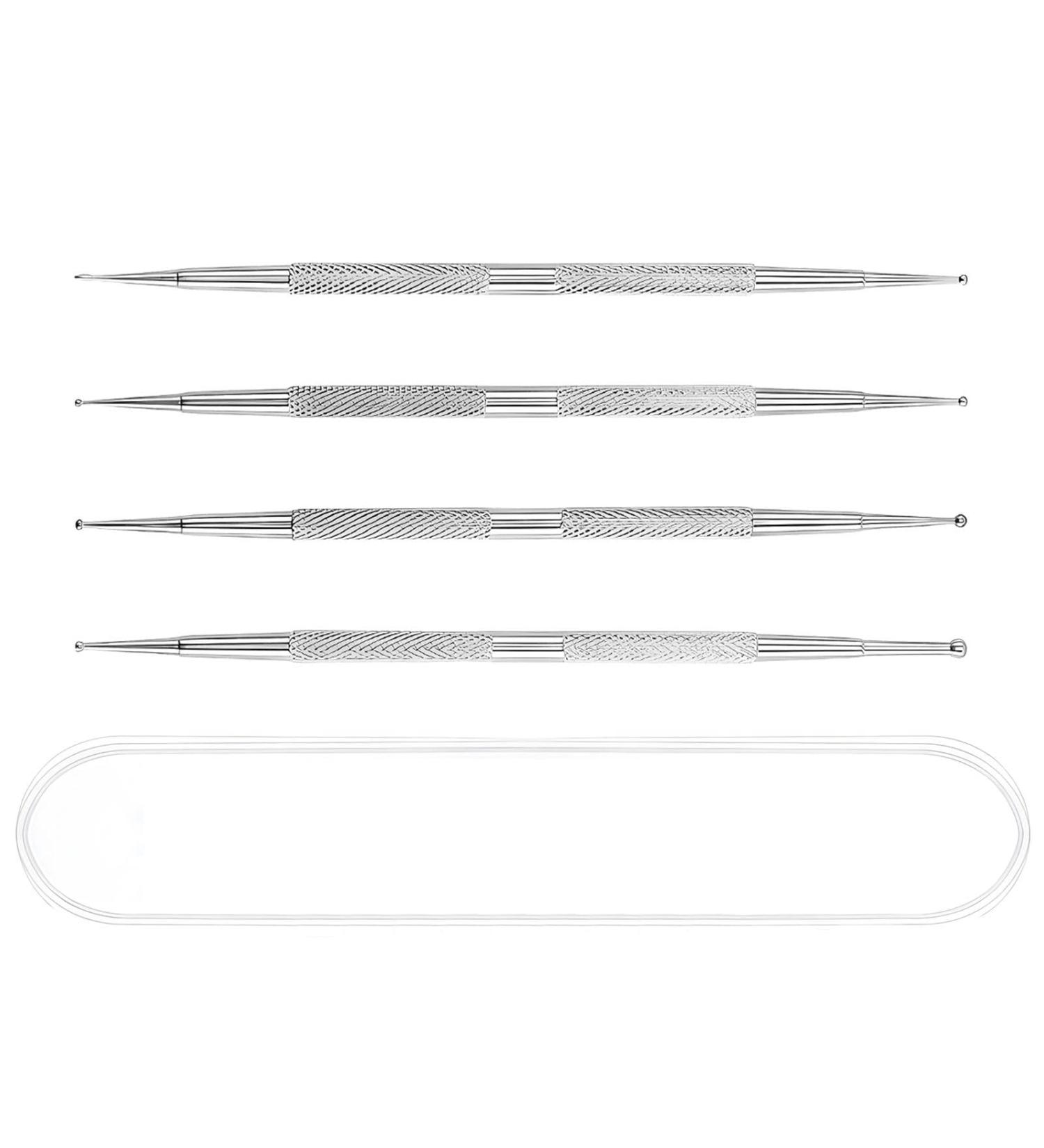 Dotting Tools 4 Pcs Professional Ball End Nail Art Tools Nail Art Pens Stainless Steel Dotting Pen Tool Nail Art Kit Rhinestone Picker Tool Pottery Tools Polymer Clay Tools(silver) - Buy Online on SooperMarket.com