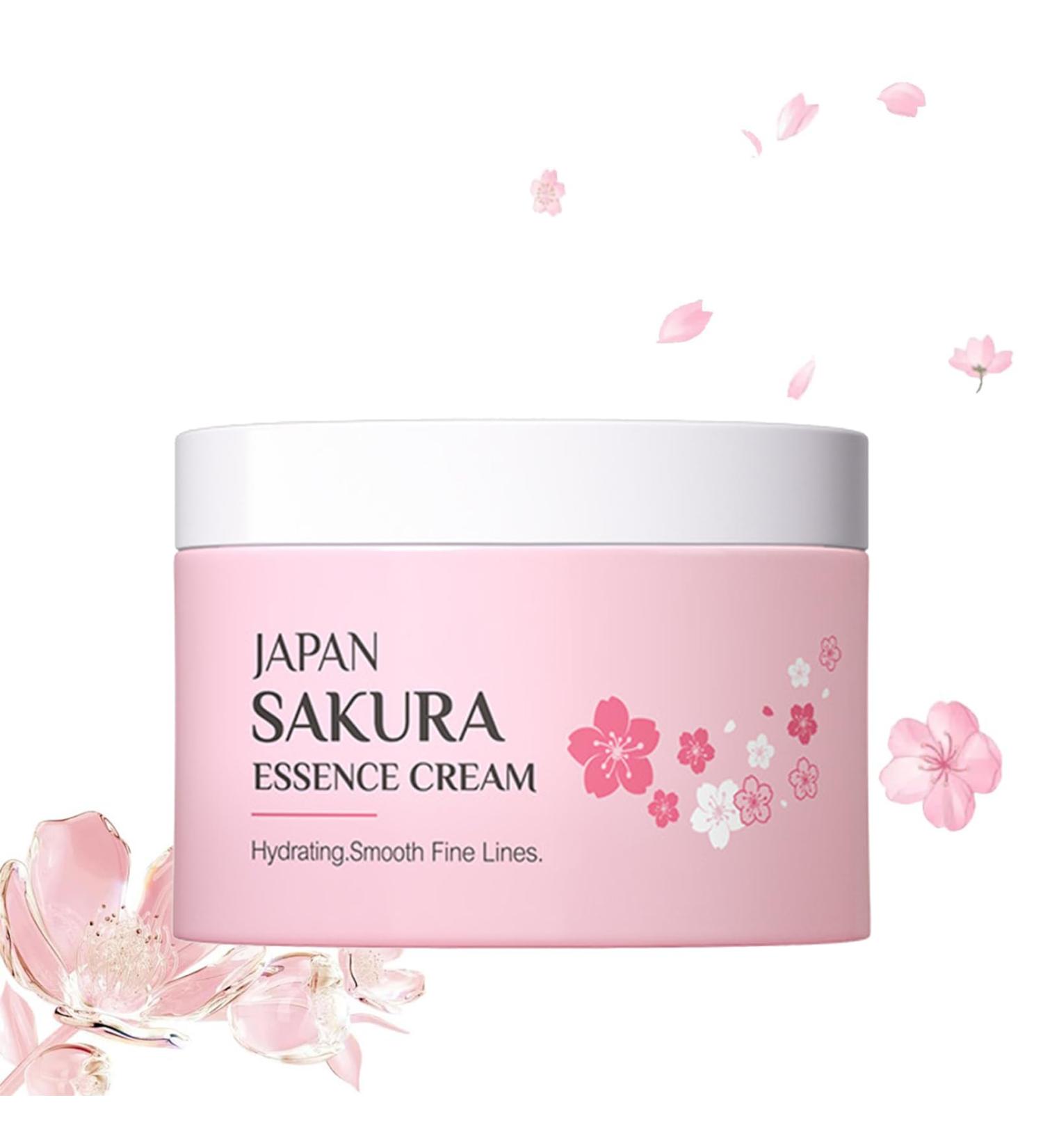 Sakura Facial Moisturizer - Cherry Blossom Face Cream with Niacinamide & Vitamin C | Hydrating Korean Skin Care for Women - Buy Online on SooperMarket.com