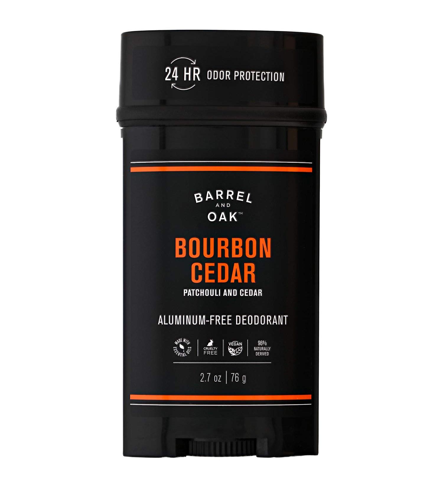 Barrel and Oak Bourbon Cedar Deodorant for Men - Aluminum-Free, Essential Oil-Based Scent - 24-Hour Odor Protection - Gentle on Sensitive Skin - Vegan - 2.7 oz - Buy Online on SooperMarket.com