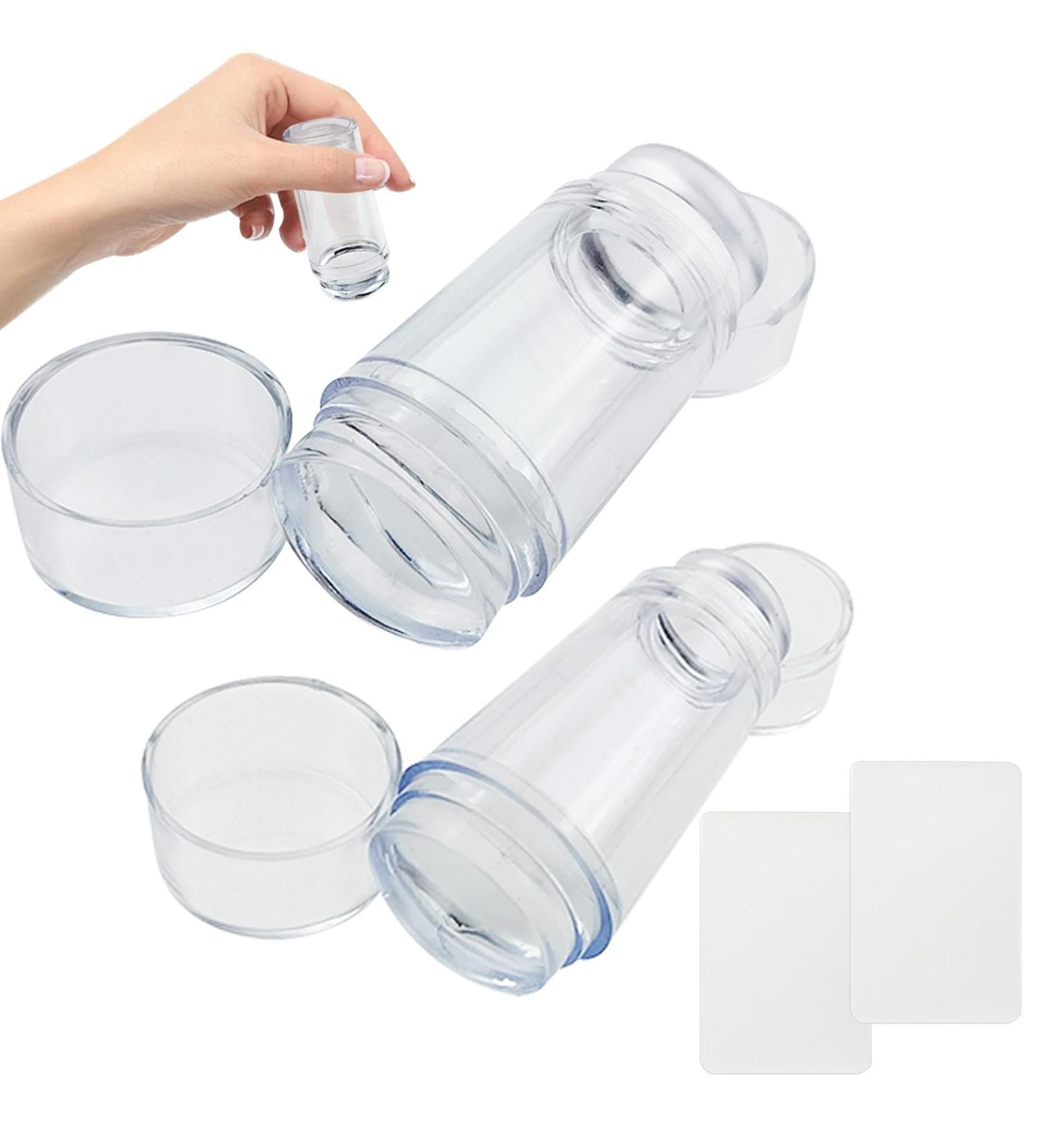 2 PCS Nail Stamp Double Sided Nail Art Jelly Stamper French Manicure Kit Silicone Nail Stamper French Tip with Scraper for Nails Manicure Tools - Buy Online on SooperMarket.com