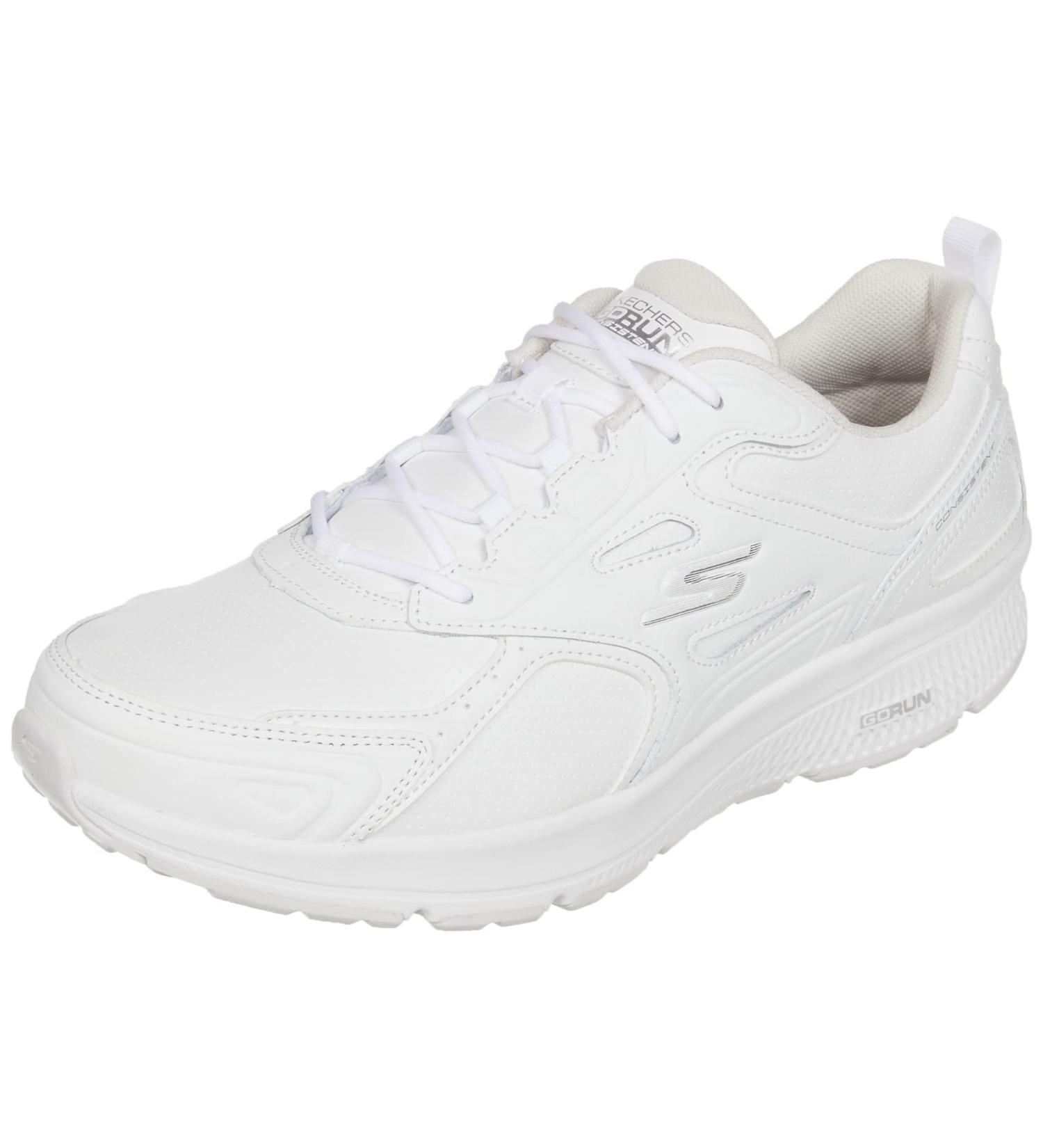 Skechers Men's Go Run Consistent Leather Cross-Training Tennis Shoe 10.5 X-Wide - White | Air Cooled Foam | Sneaker - Buy Online on SooperMarket.com