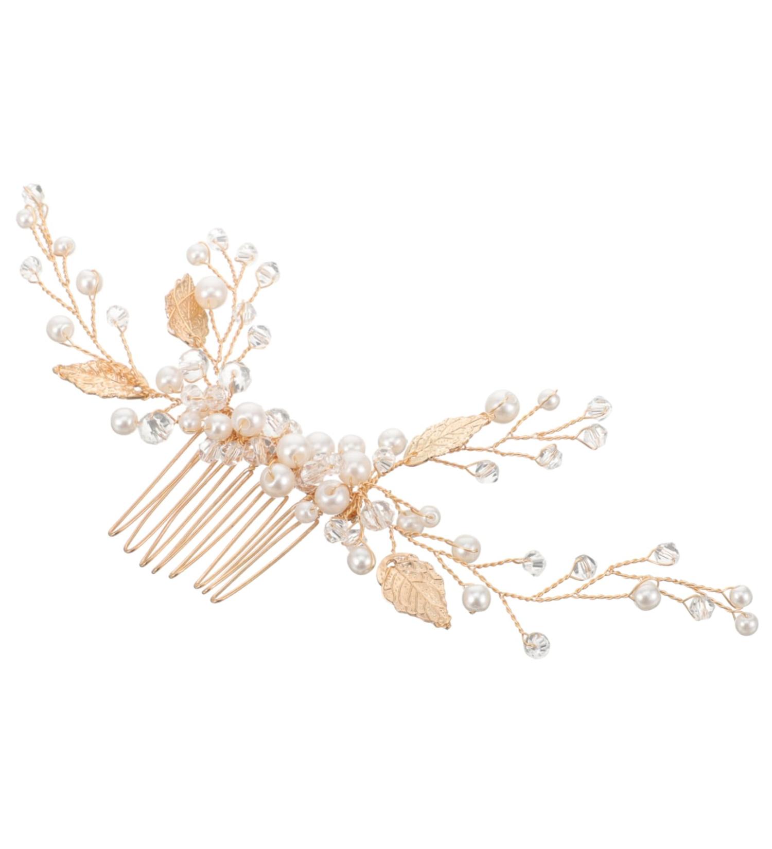 ABOOFAN Decor Hair Accessories Hair Clips Hair Barrettes Wedding Elegant Headdress Wedding Party Headdress Wedding Pearl Hair Pin Hair Side Comb Wedding Hair Pin Hair Comb Prom Bride Metal - Buy Online on SooperMarket.com