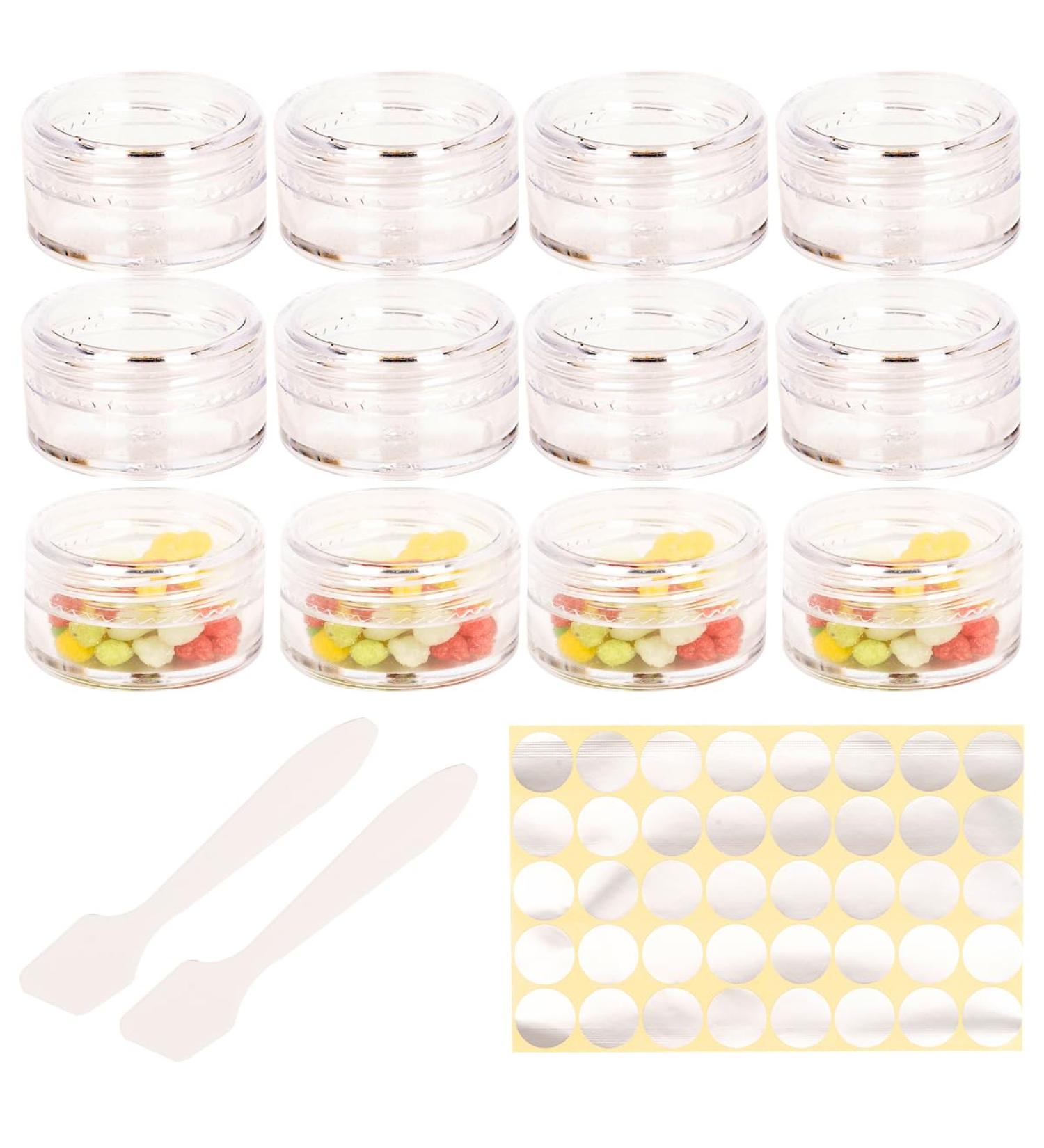 12 Pack 5ml Transparent Jars with Lids - Ideal for Lip Balm & Cream | Shipping Worldwide - Buy Online on SooperMarket.com