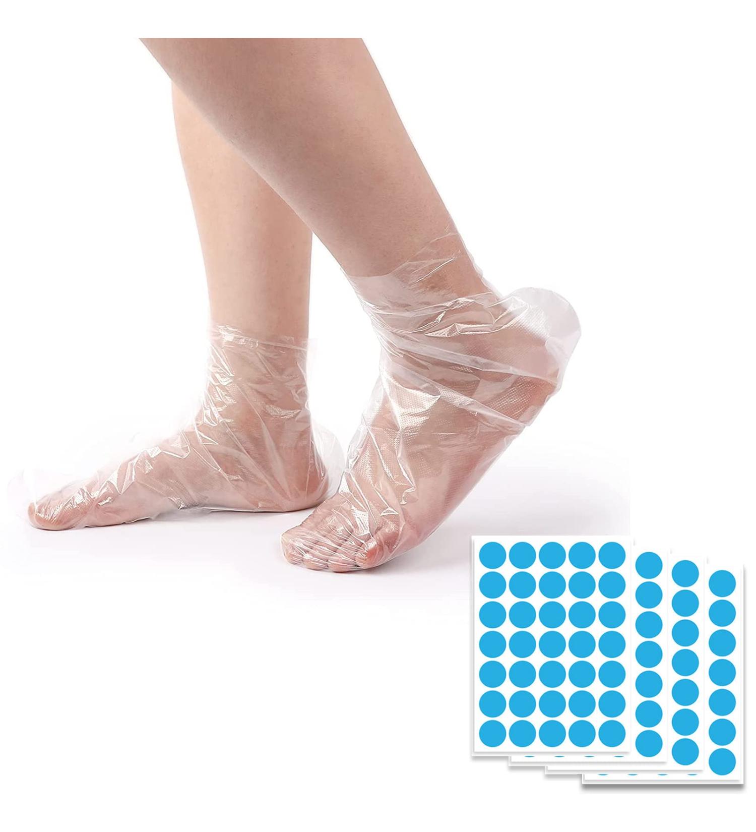200pcs Clear Plastic Disposable Booties for Paraffin Bath - Foot Spa Wax Treatment Cover - Buy Online on SooperMarket.com
