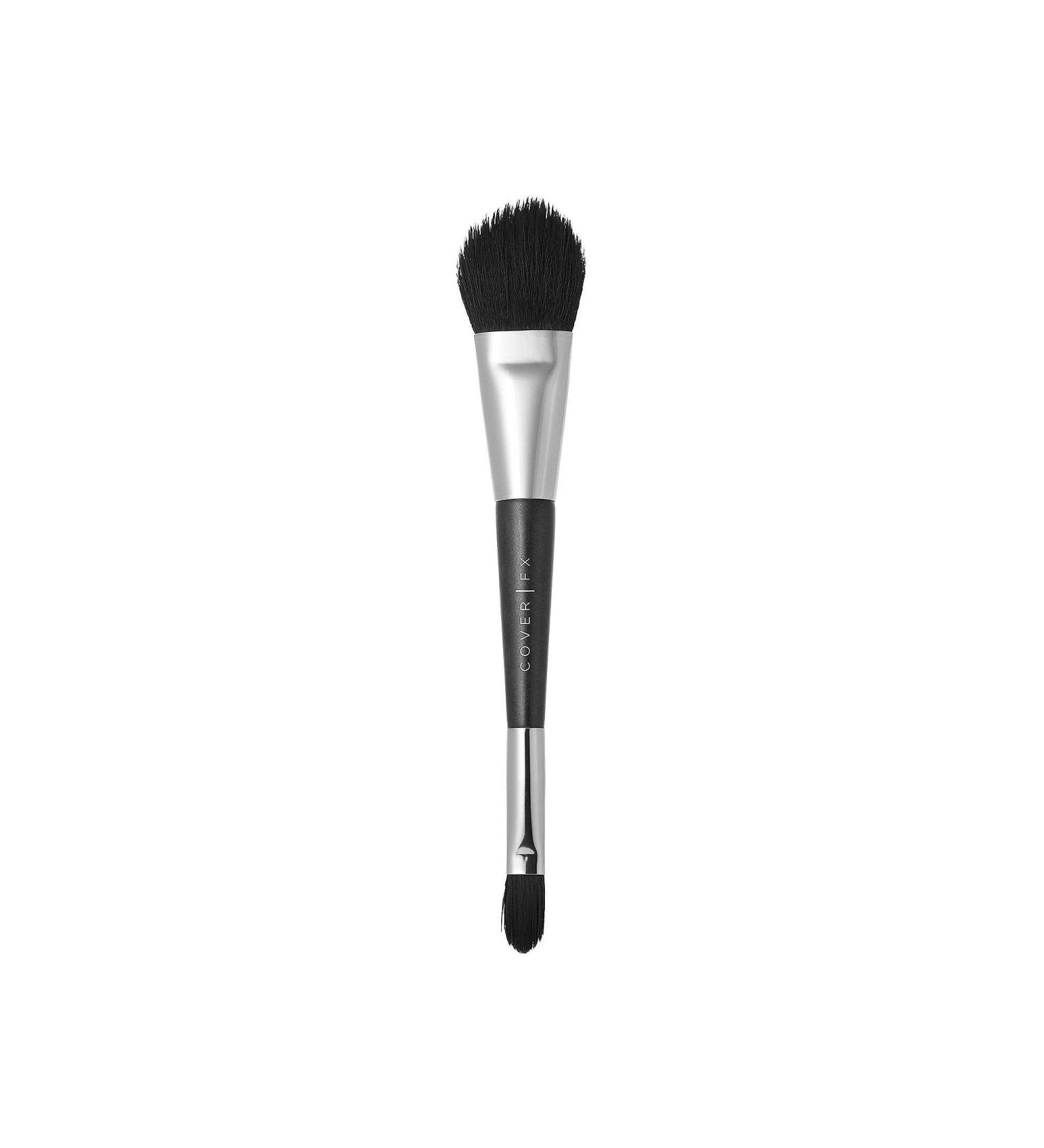 Cover FX Contour Brush for Seamless Blending, Double Ended Makeup Brush Ideal for Highlighting and Sculpting Cheeks, Nose and Jawline with Precision and Ease