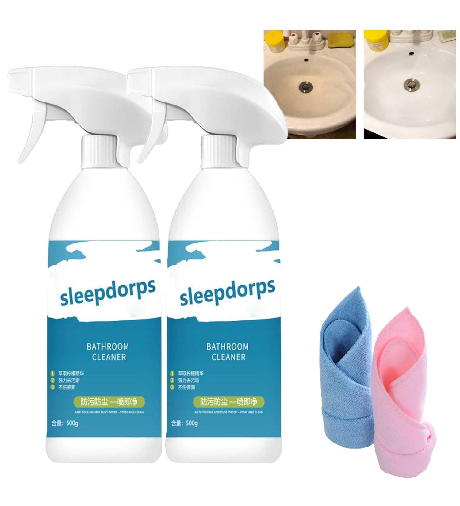 Sleepdrops Bathroom Cleaner Sleepdrops Glass Cleaner Spray/500ML Bathroom Descaler Spray Multifunctional Cleaner All-Purpose Bathroom Descaler Spray (2PCS) - Buy Online on SooperMarket.com