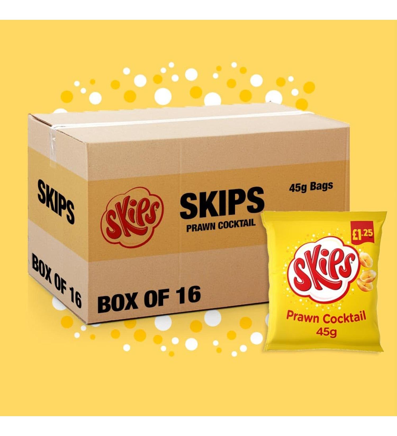 Skips Prawn Cocktail Flavour Case of 16x45g - Buy Online on SooperMarket.com