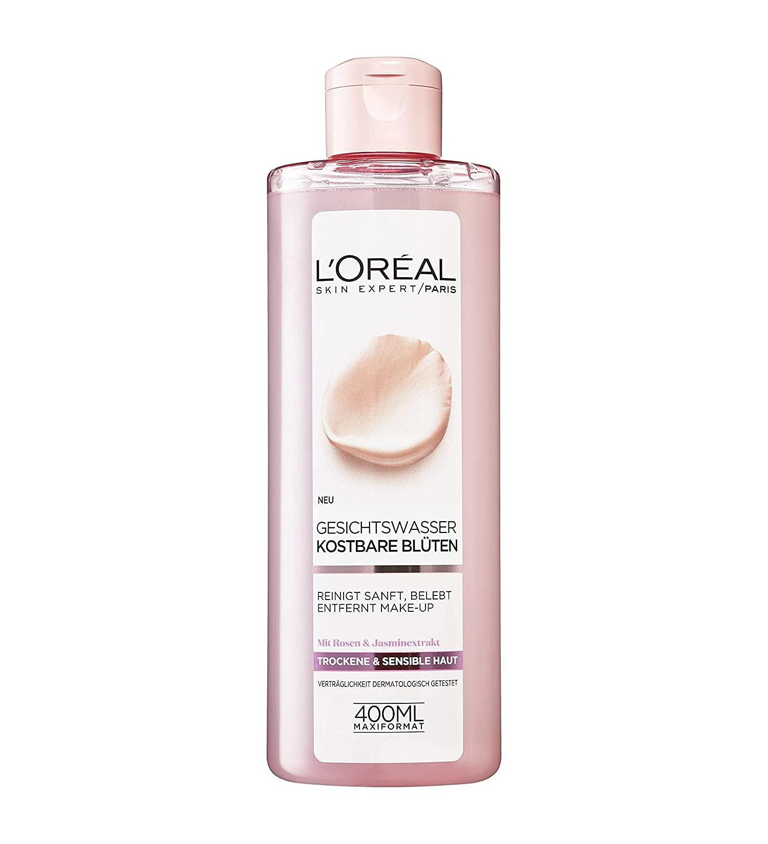 L'Or al Paris Facial Toner & Makeup Remover 400ml - Refreshing Rose & Jasmine Extract - Clean & Care for All Skin Types - Buy Online on SooperMarket.com