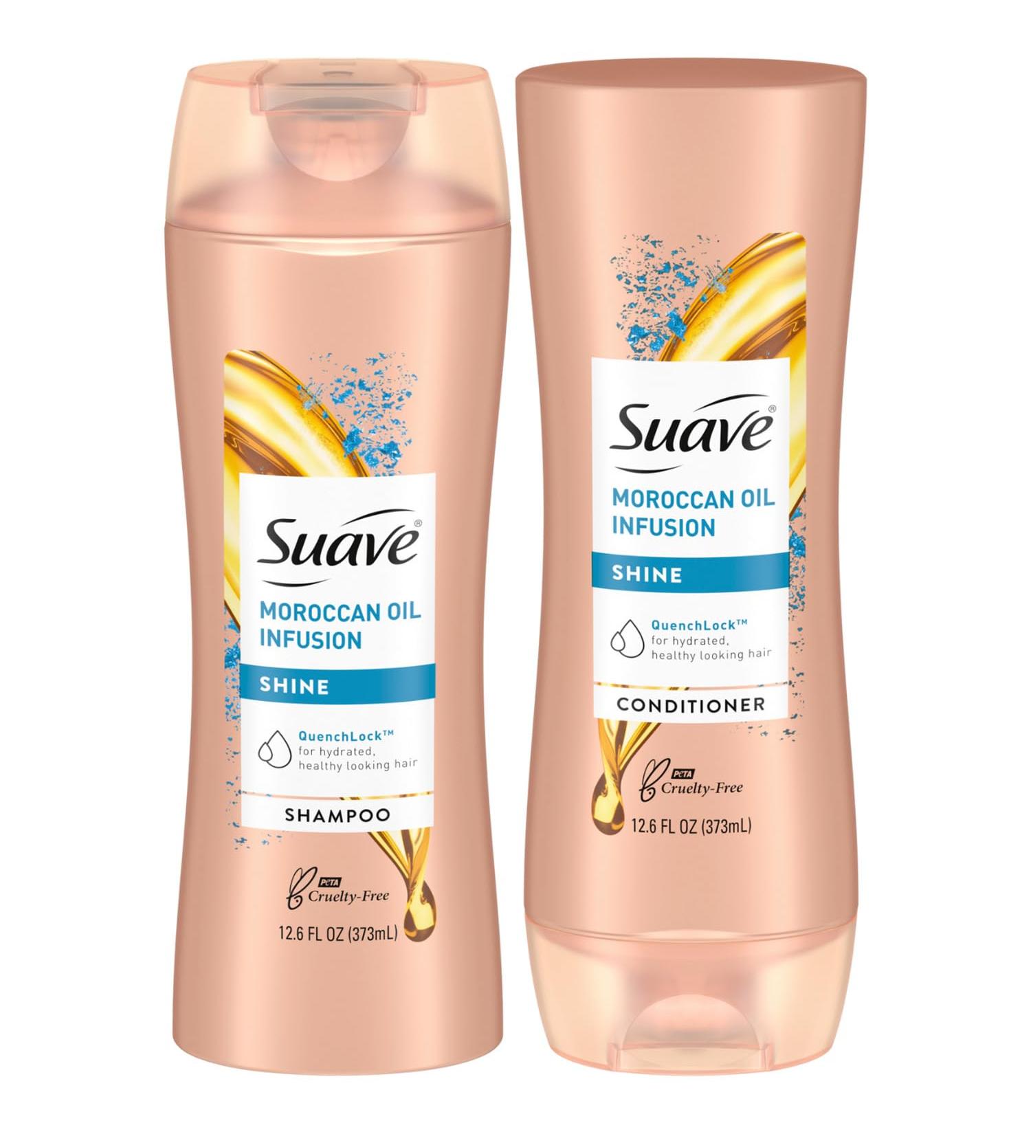 Buy Suave Moroccan Oil Infusion Shampoo & Conditioner Set - Argan Oil for Damaged Hair | 12.6 Oz (2 Pieces) - Shine & Healthy Locks - Buy Online on SooperMarket.com