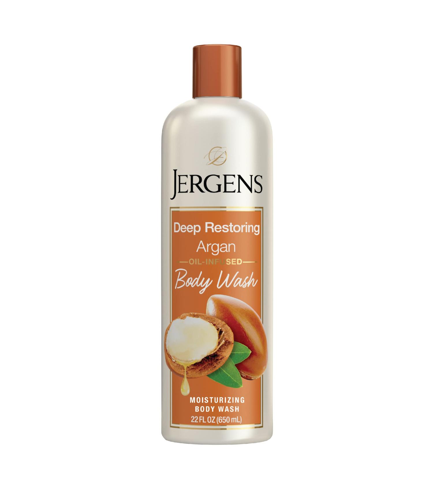 Jergens Deep Restoring Argan Body Wash Daily Moisturizing Cleanser Paraben Free 22oz Infused with Nourishing Argan Oil pH Balanced & Dermatologist Tested - Buy Online on SooperMarket.com