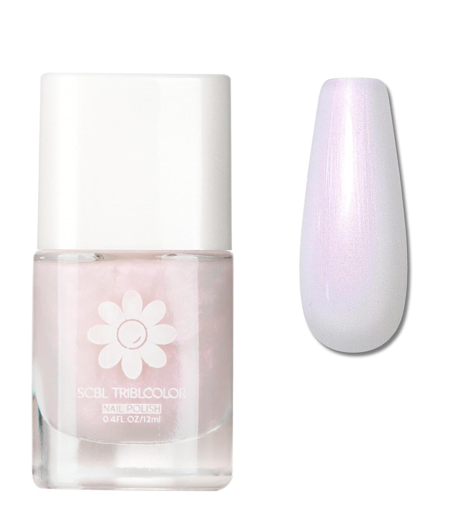 Pink Pearl Nail Polish - Shimmer Mermaid Nail Polish - Pearlescent Shell Pearl Pink Nail Polish - Polarized Glitter Nail Polish Quick Dry Long-Lasting Breathable Nail Varnish - No UV Needed - Buy Online on SooperMarket.com
