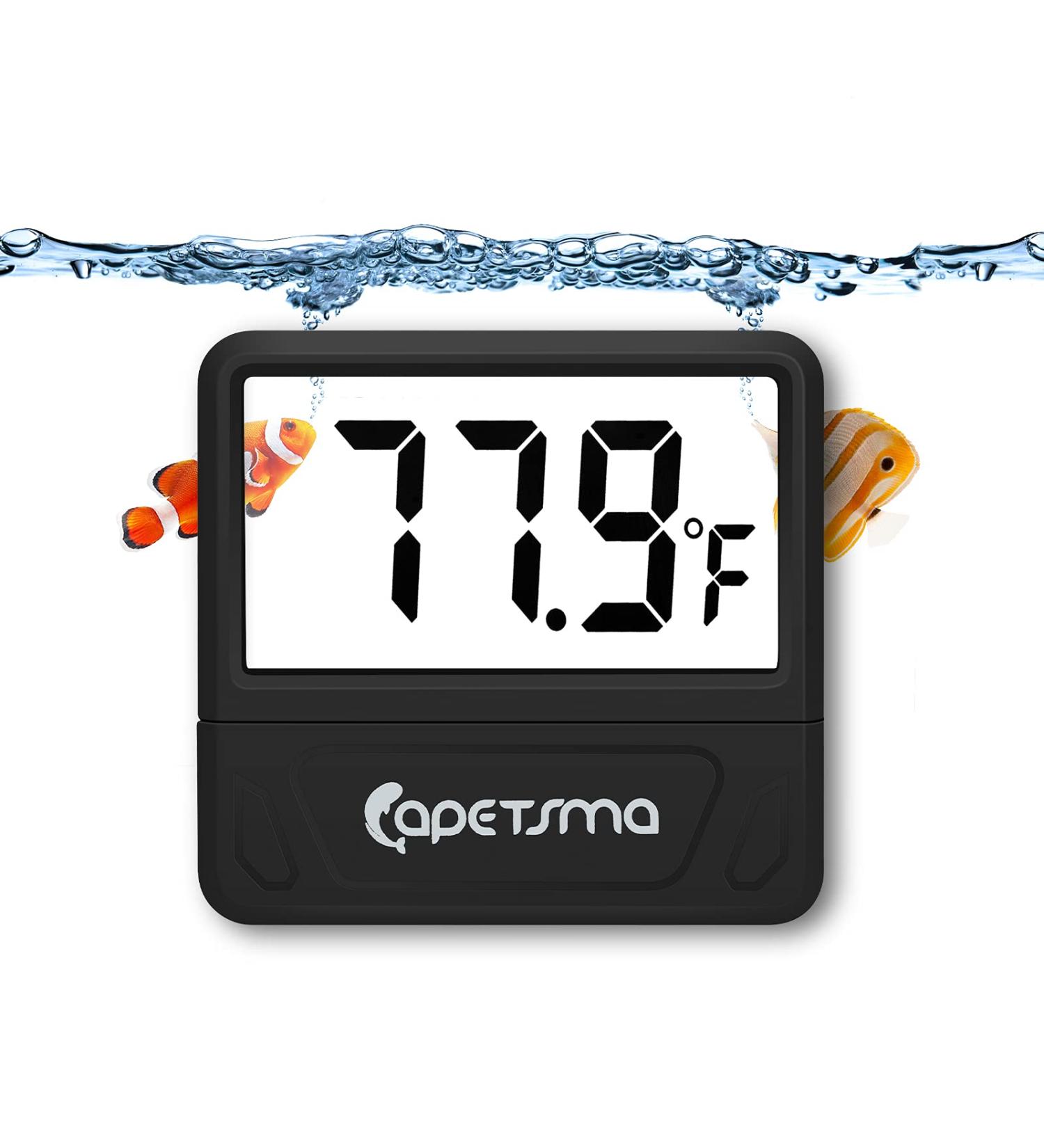 Capetsma Digital Aquarium Thermometer - Accurate Reptile and Fish Tank Temperature Gauge with Large LCD Screen - Buy Online on SooperMarket.com