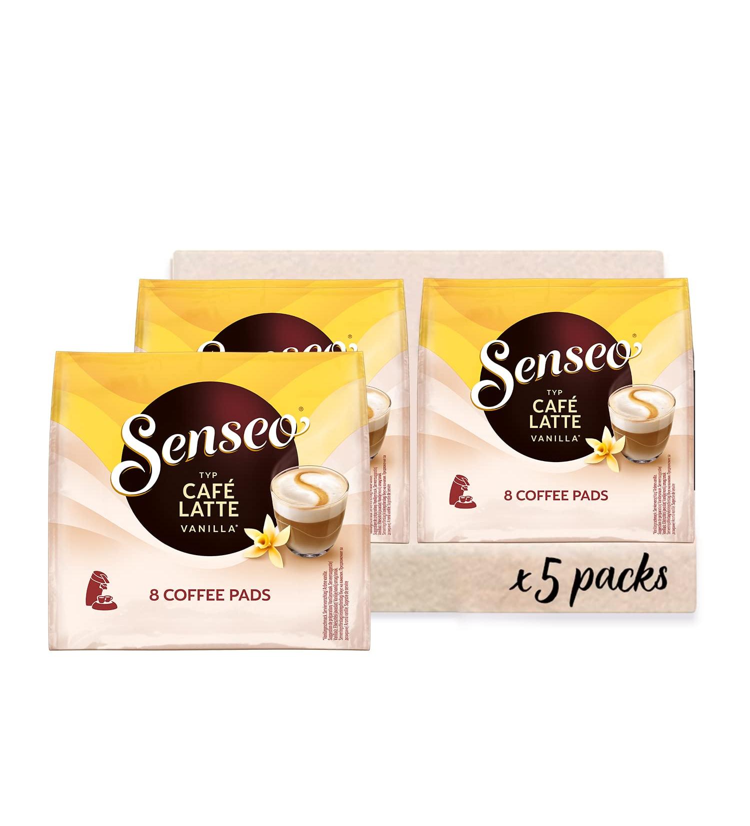 Buy Senseo Caf Latte Vanilla Pads - 40 Coffee Pads Pack of 5 - Perfect for 40 Delicious Drinks | International Shipping Available - Buy Online on SooperMarket.com