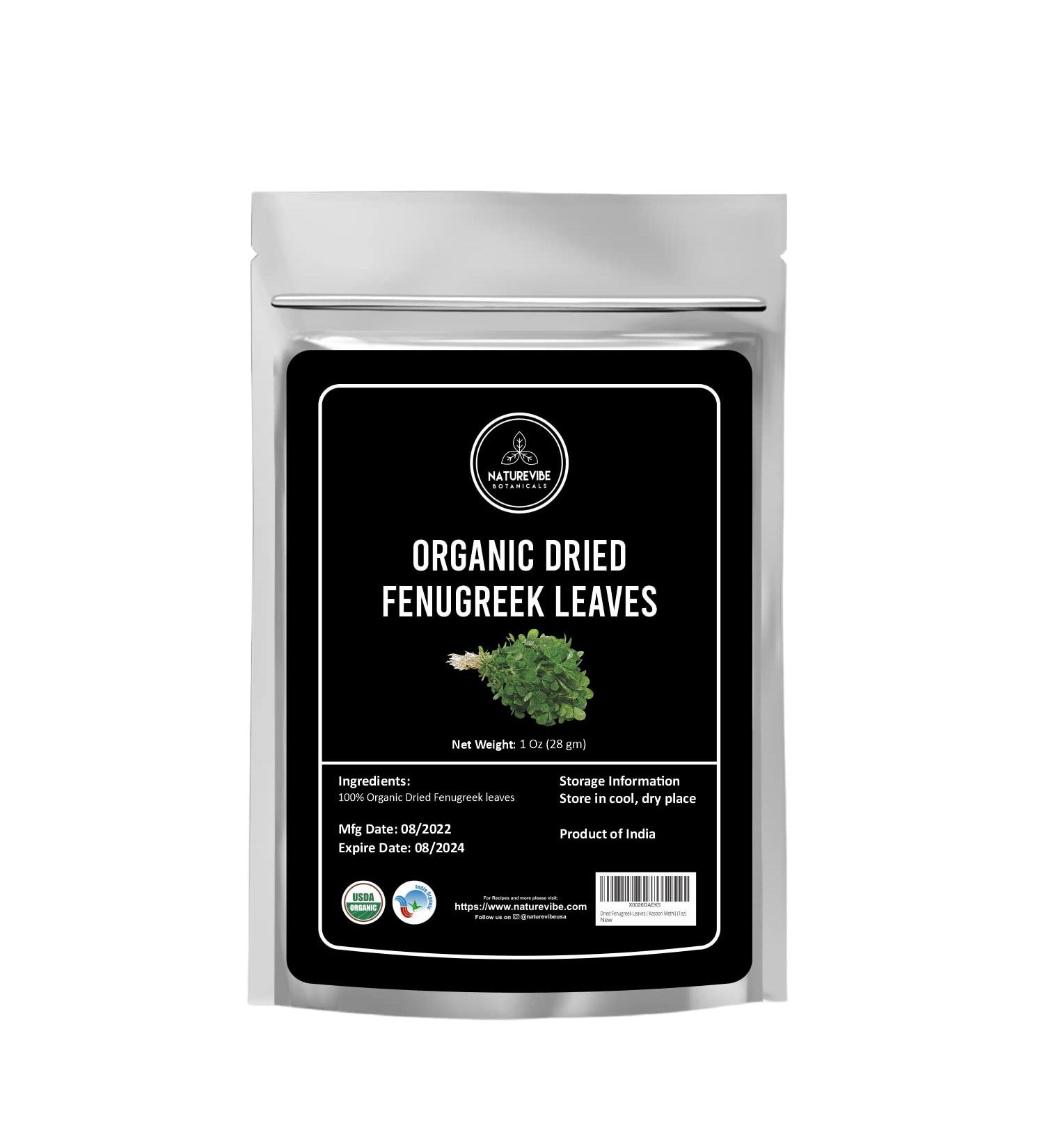Organic Dried Fenugreek Leaves (Kasoori Methi) 1oz | Naturevibe Botanicals | Cooking Spice for Flavor Enhancement - Buy Online on SooperMarket.com