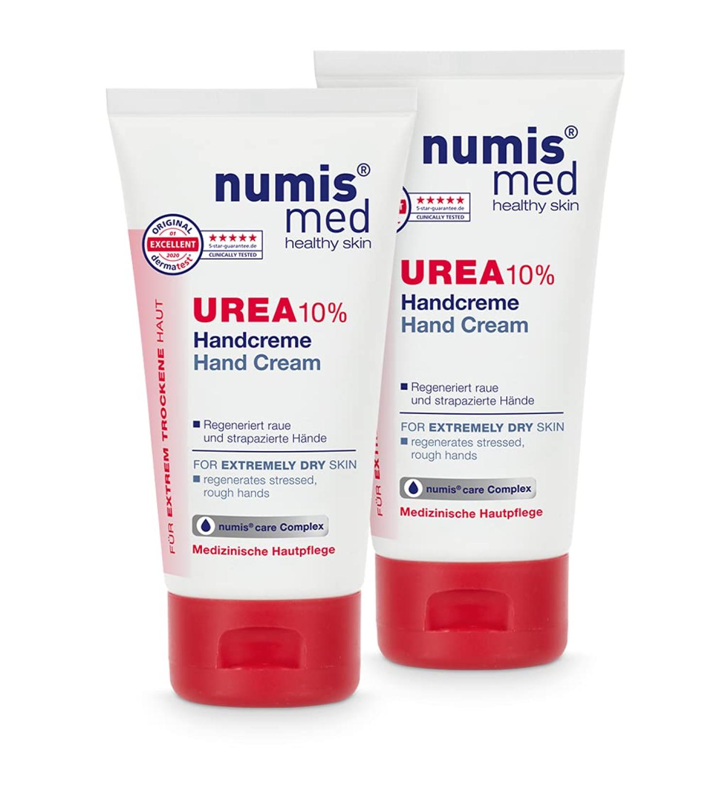 Numis Med Hand Cream 10% Urea - 2-Pack Vegan Skin-Calming for Very Dry Hands - Silicone Paraben & Mineral Oil Free (2x 75 ml) - Buy Online on SooperMarket.com