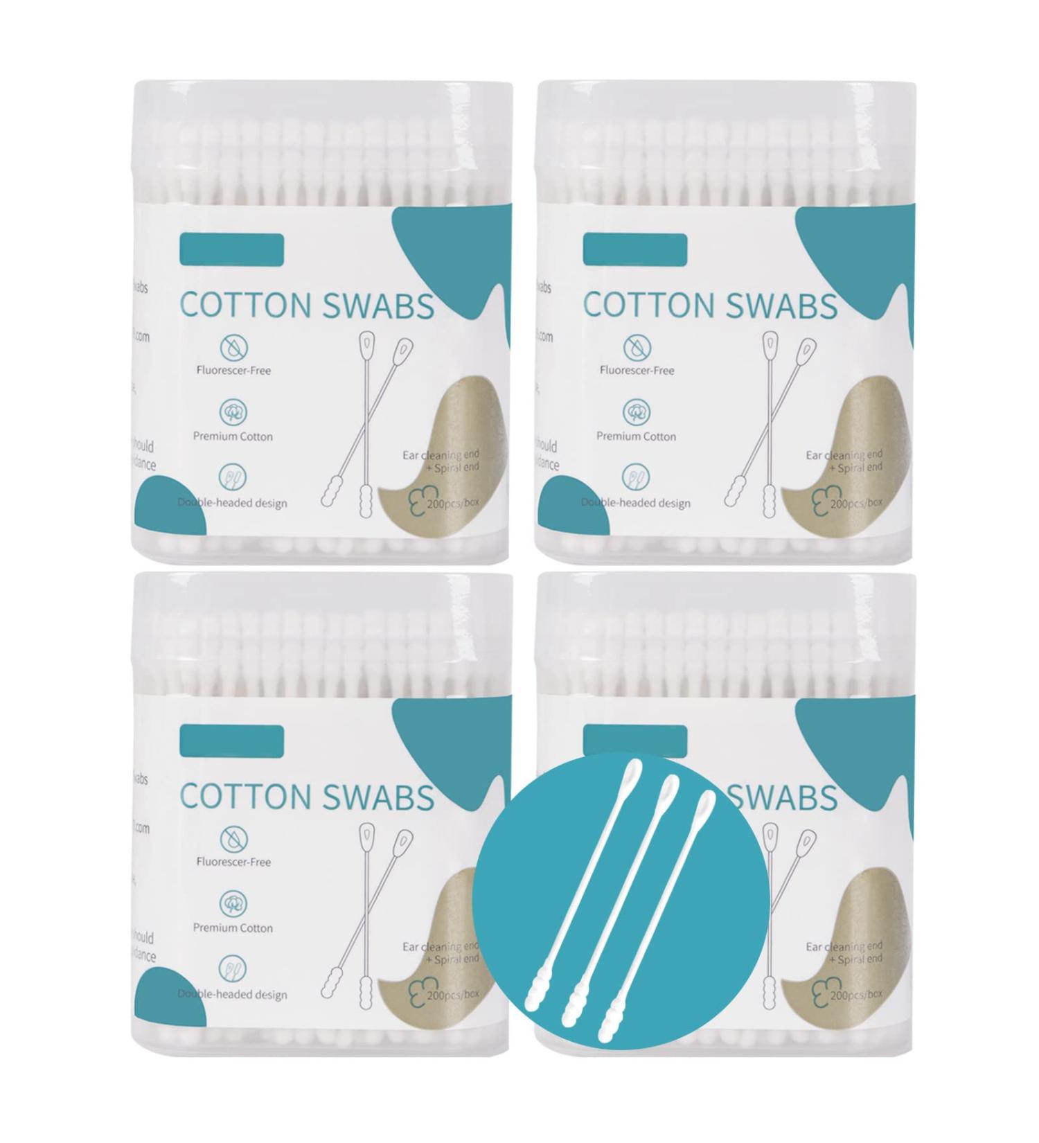 MEIPO Spiral Head & Ear Spoon Cotton Swab Buds (4Pack-800pcs) - Gentle Makeup Removal & Ear Cleaning - Buy Online on SooperMarket.com