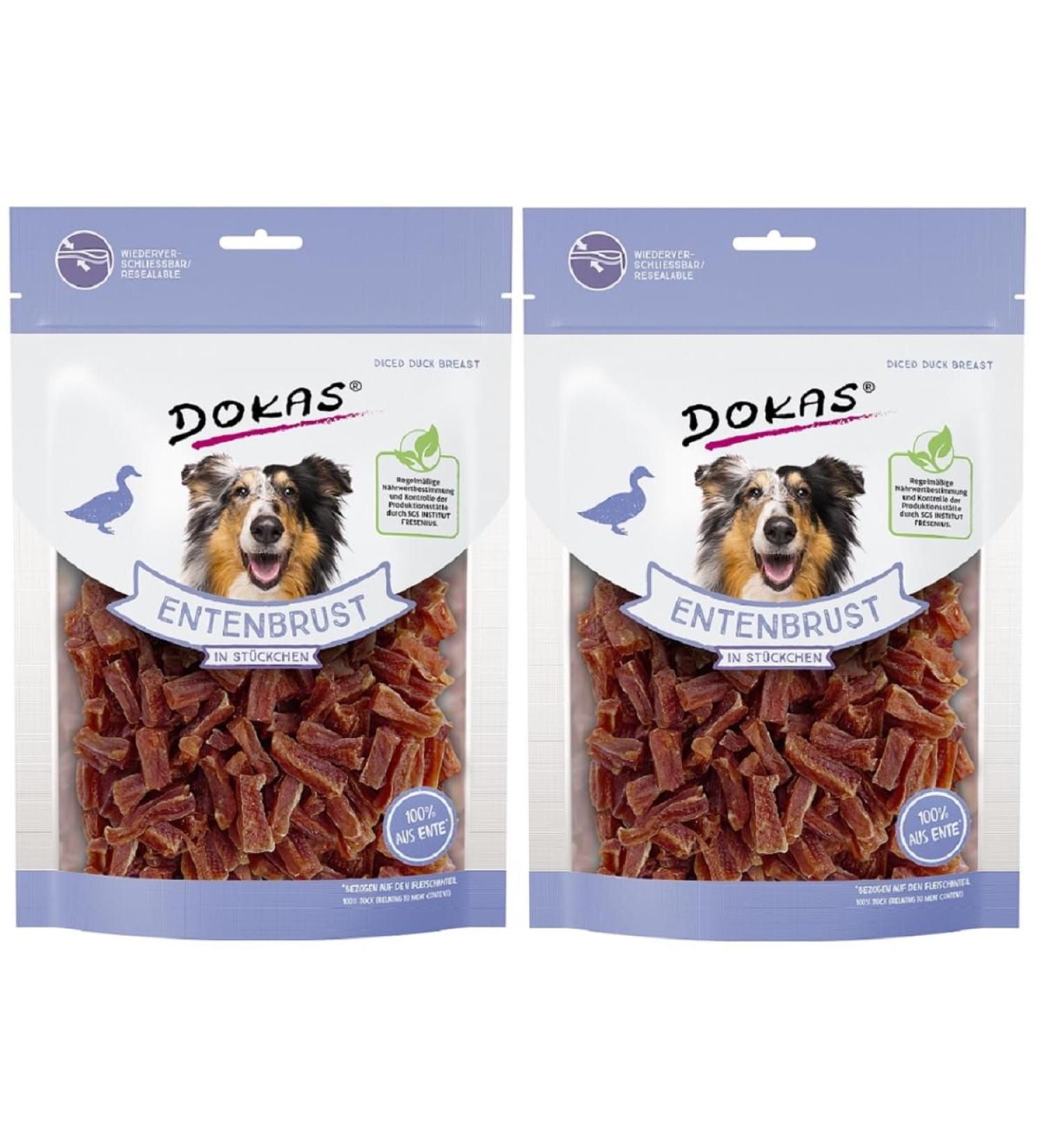 Dokas Dog DUCK BREAST in PIECES for dogs - double pack - 2 x 200g