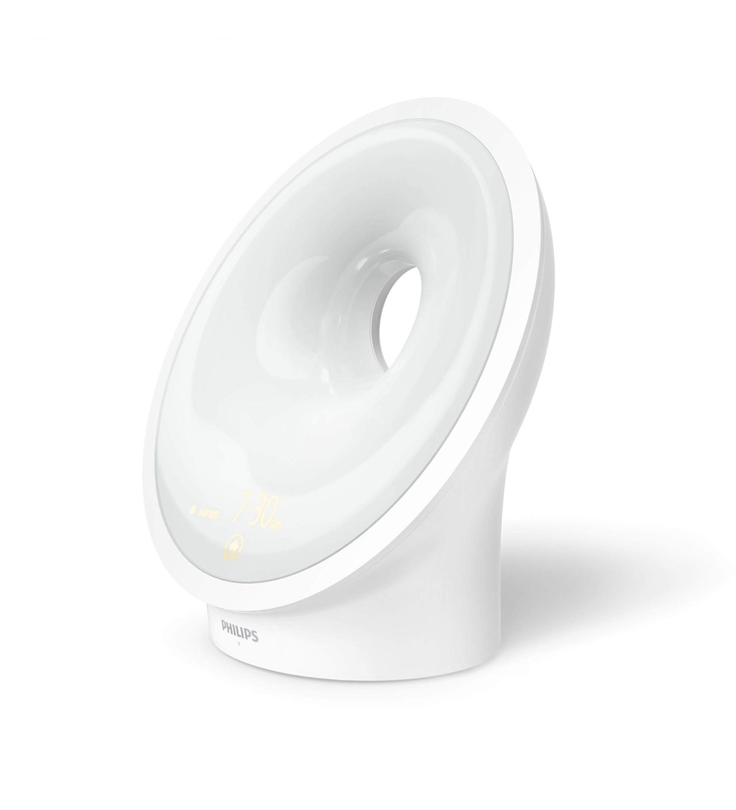 Philips Sleep & Wake-Up Light colored sunrise simulation 25 light intensity several tones and music midnight light relaxation and breathing function (model HF3651/01) without Connected functions single