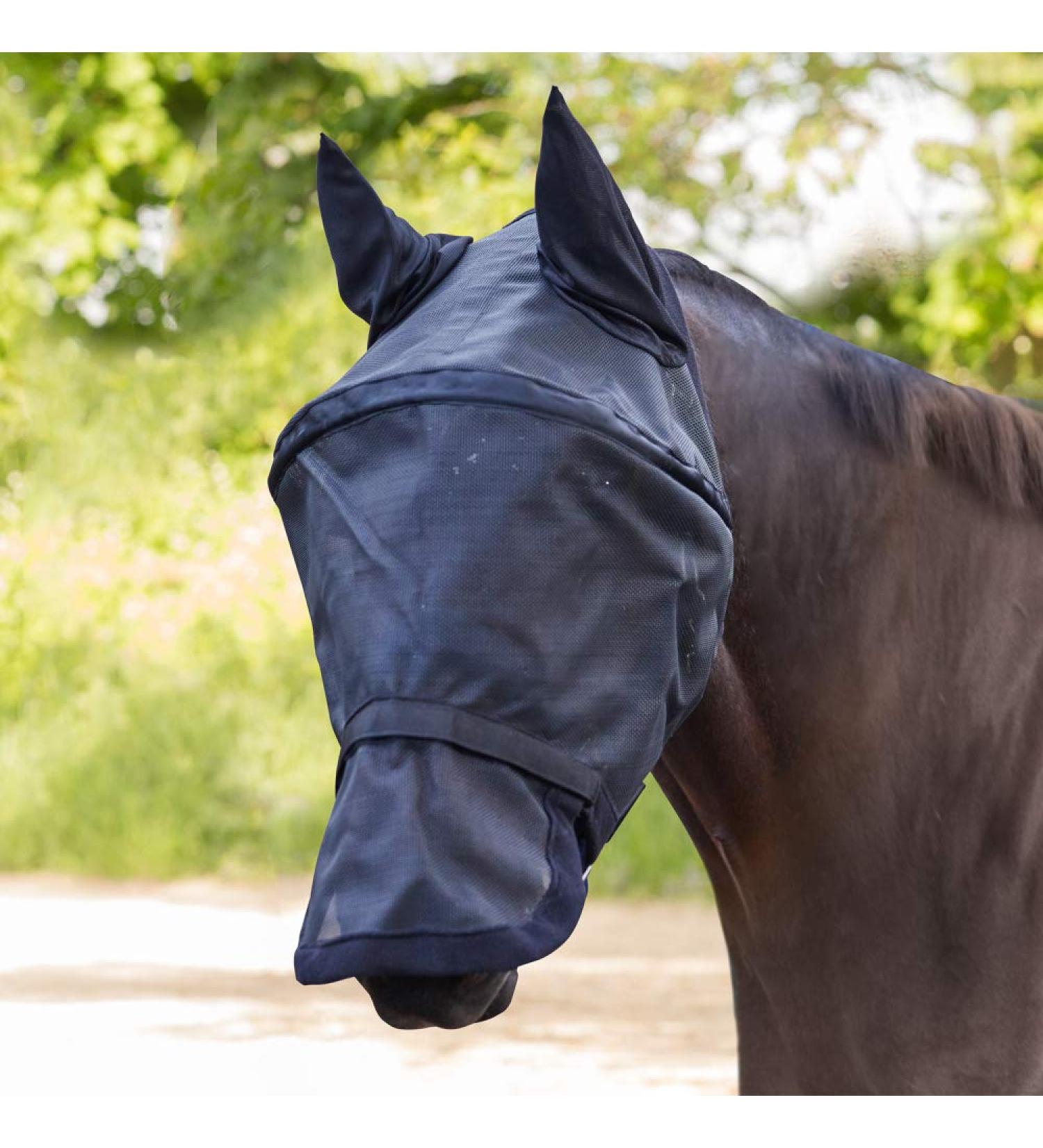 WALDHAUSEN Premium fly mask Space with ear and nose protection black PON PON black