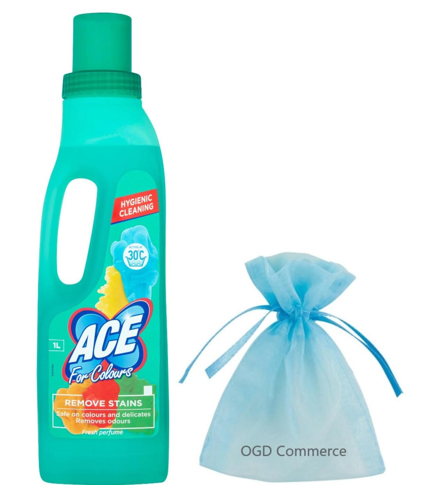 Ace for Colours Remove stains Hygienic Cleaning 1L Fresh Perfume + Gift For you Organza small bag - Buy Online on SooperMarket.com